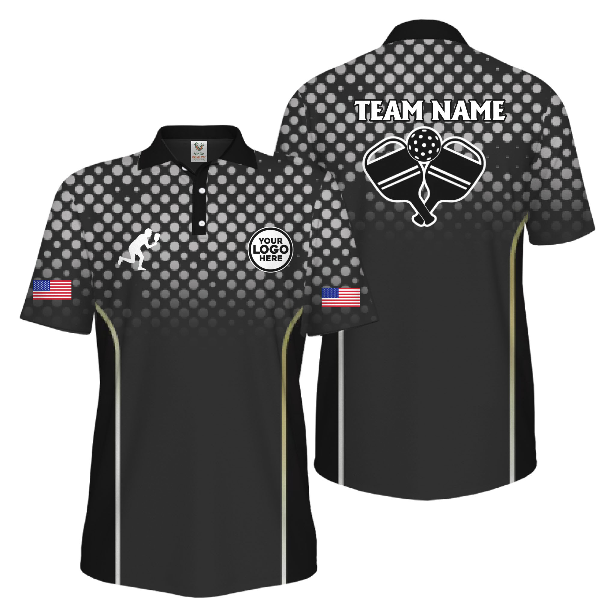 Picklewin Custom Pickleball 250 Years Anniversary America Men Polo Shirt  