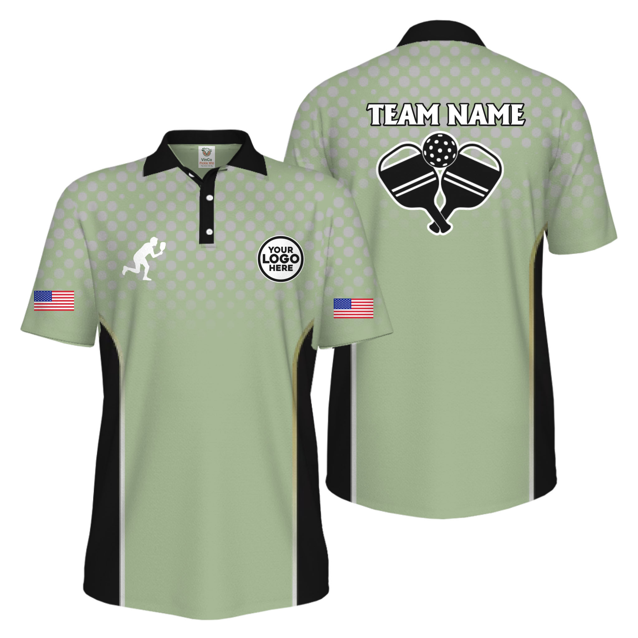 Picklewin Custom Pickleball 250 Years Anniversary America Men Polo Shirt  