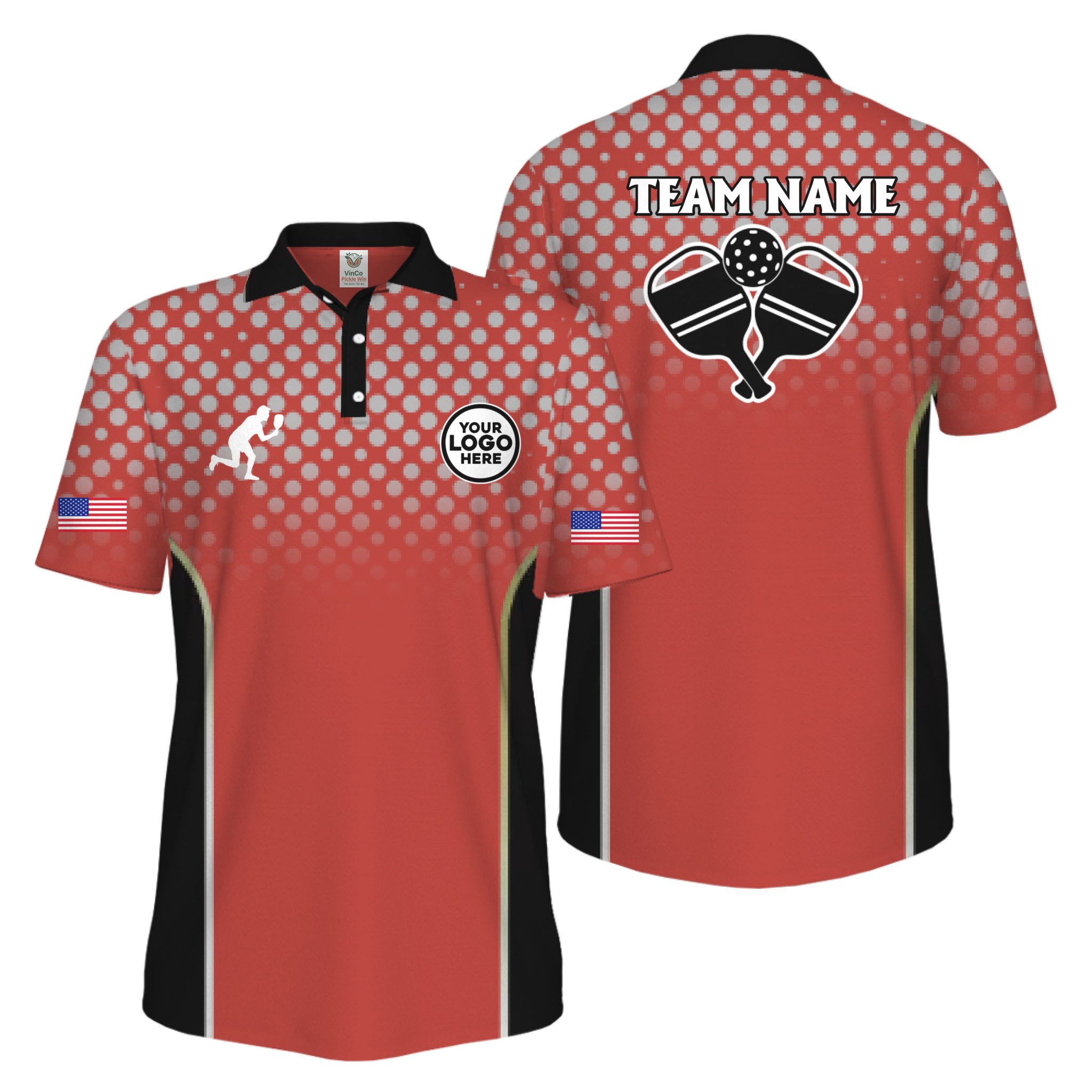 Picklewin Custom Pickleball 250 Years Anniversary America Men Polo Shirt  