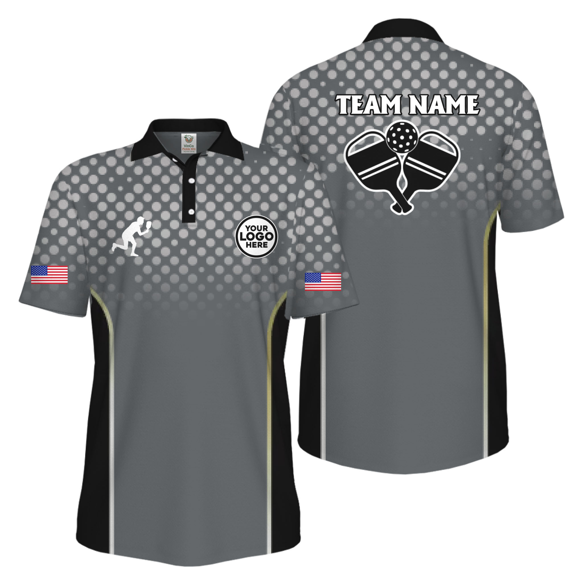 Picklewin Custom Pickleball 250 Years Anniversary America Men Polo Shirt  