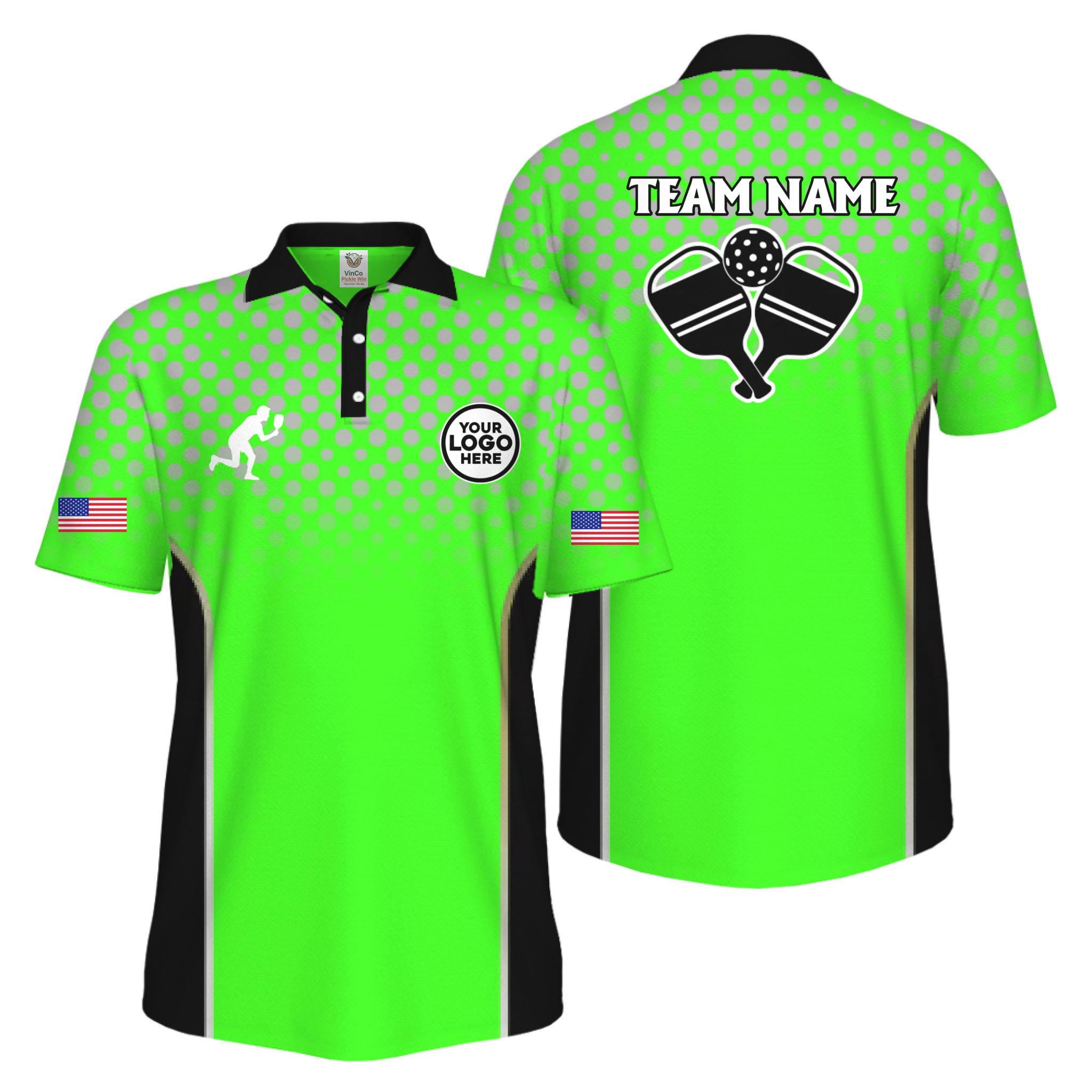 Picklewin Custom Pickleball 250 Years Anniversary America Men Polo Shirt  