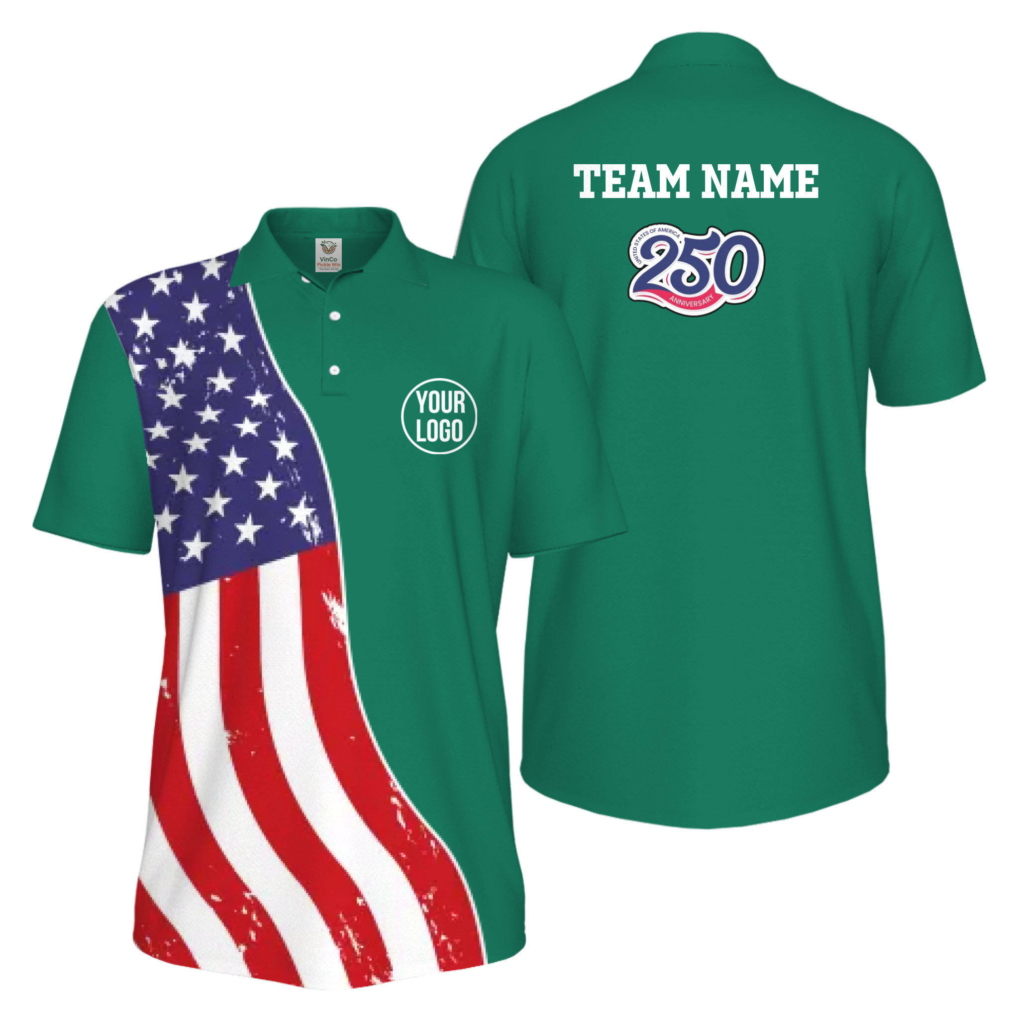 Picklewin Custom Pickleball 4th Of July UV Protection Men Polo Shirt Live Preview