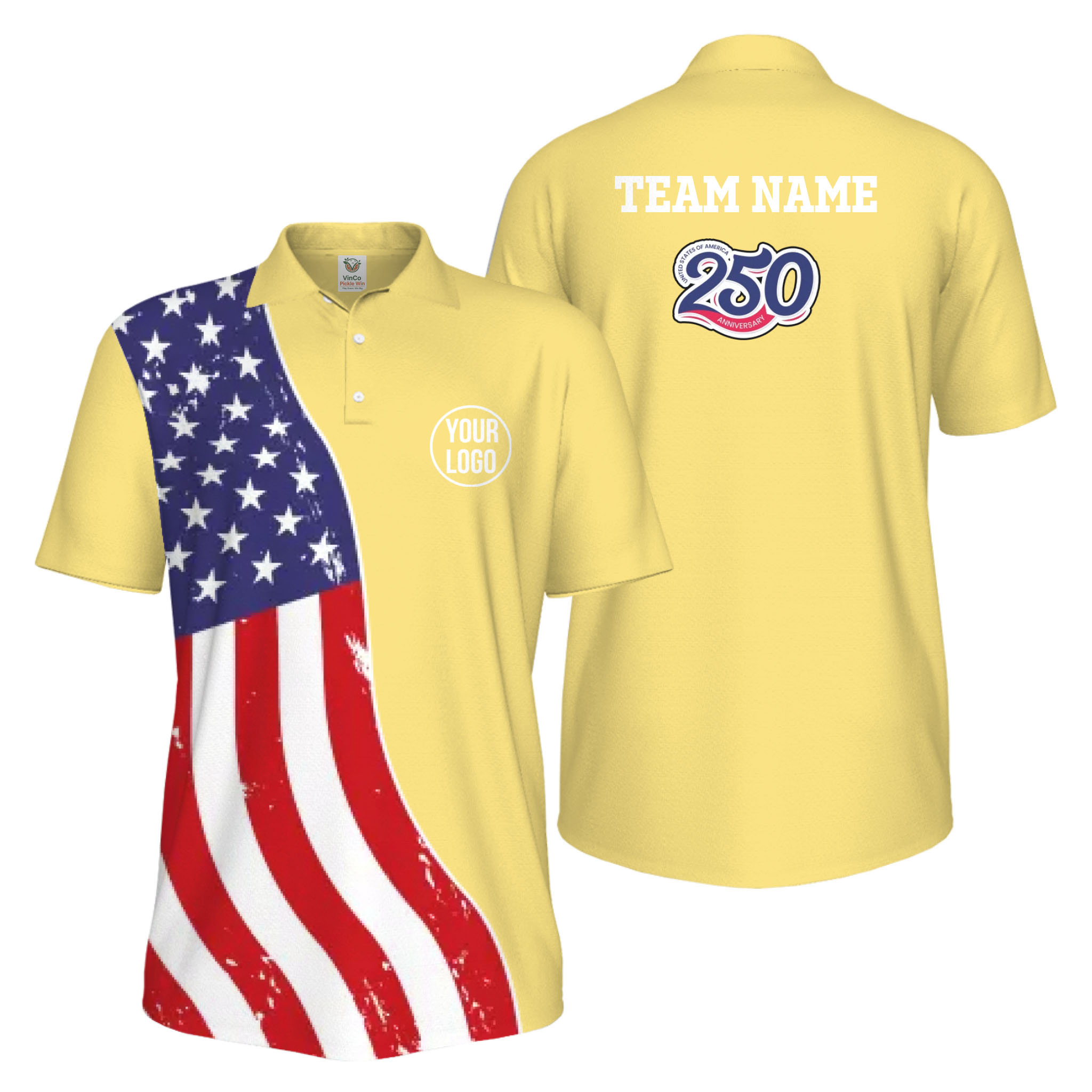 Picklewin Custom Pickleball 4th Of July UV Protection Men Polo Shirt Live Preview