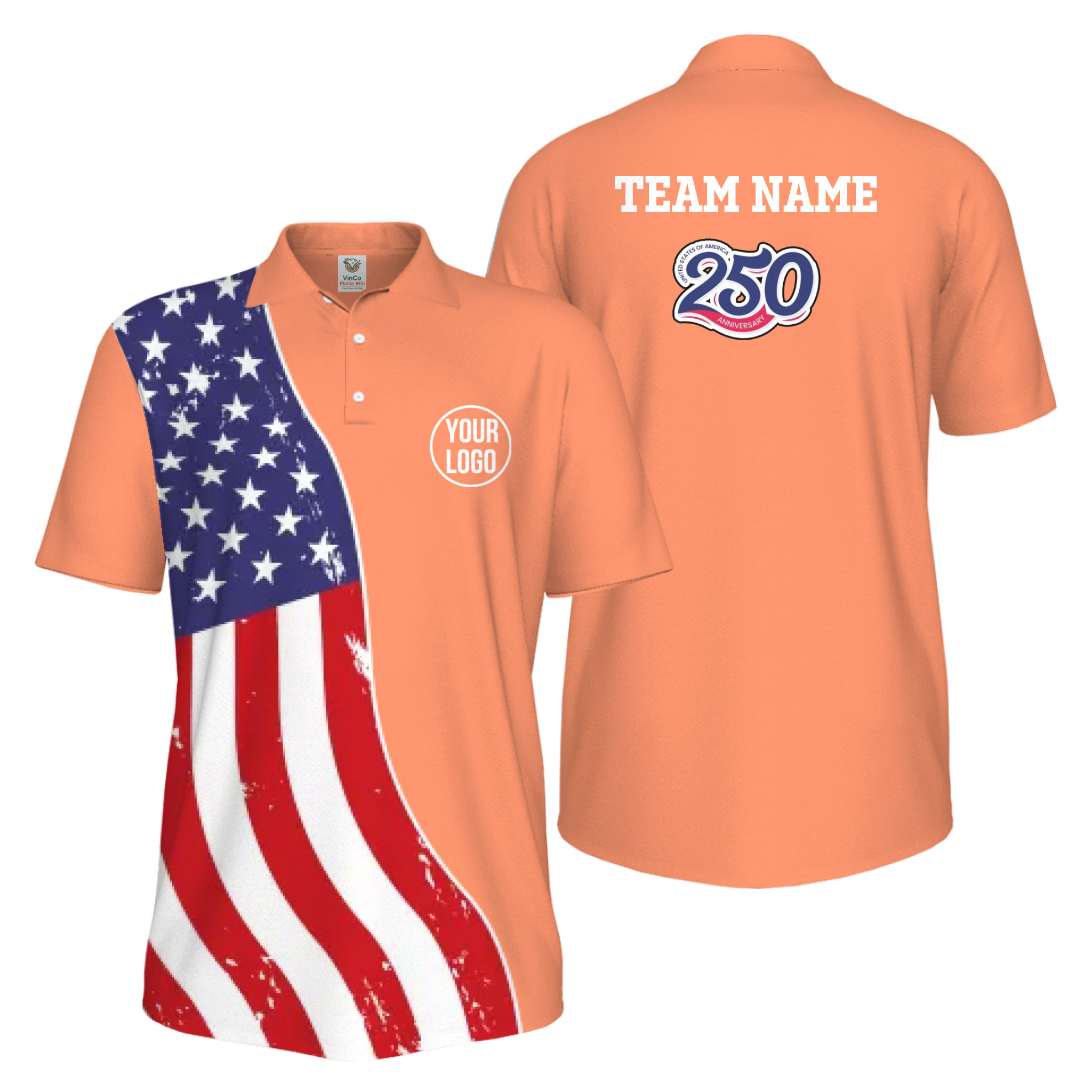 Picklewin Custom Pickleball 4th Of July UV Protection Men Polo Shirt Live Preview