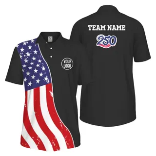 Picklewin Custom Pickleball 4th Of July UV Protection Men Polo Shirt Live Preview – alternate
