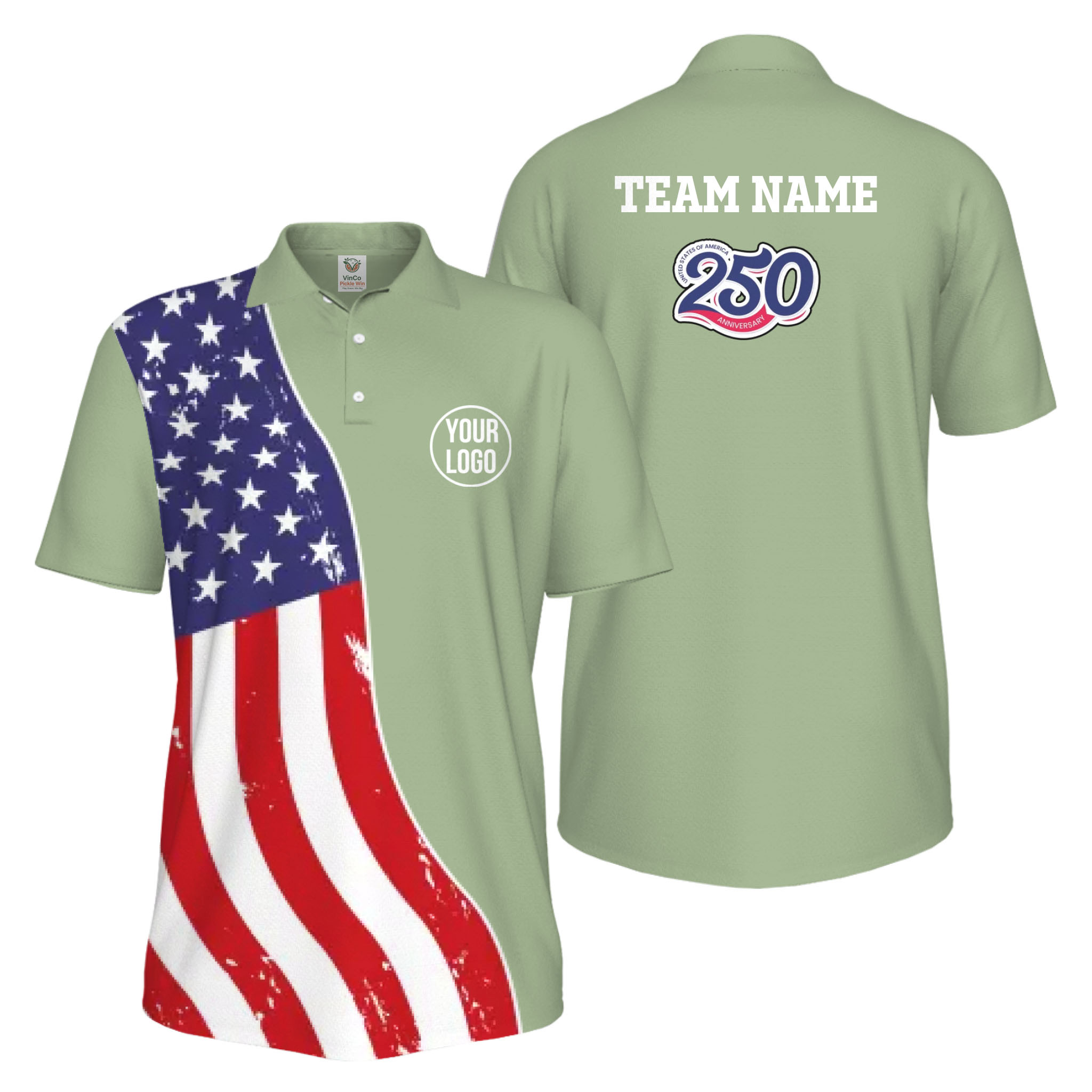 Picklewin Custom Pickleball 4th Of July UV Protection Men Polo Shirt Live Preview
