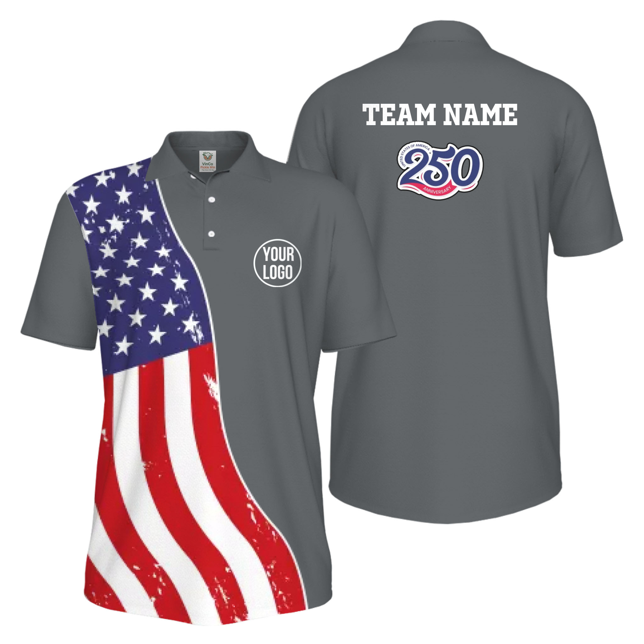 Picklewin Custom Pickleball 4th Of July UV Protection Men Polo Shirt Live Preview