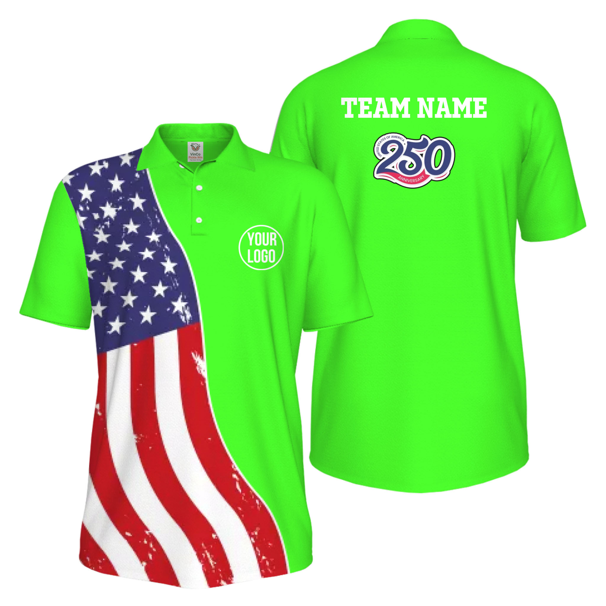 Picklewin Custom Pickleball 4th Of July UV Protection Men Polo Shirt Live Preview