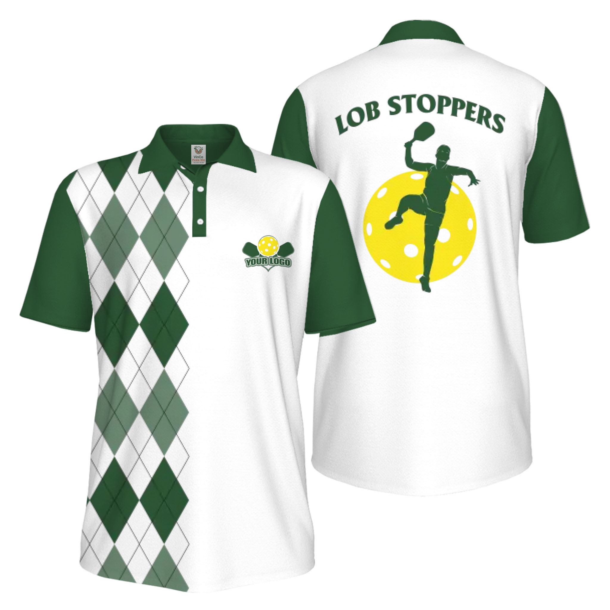 Picklewin Custom Pickleball Lob Stoppers UV Protection Men Polo Shirt