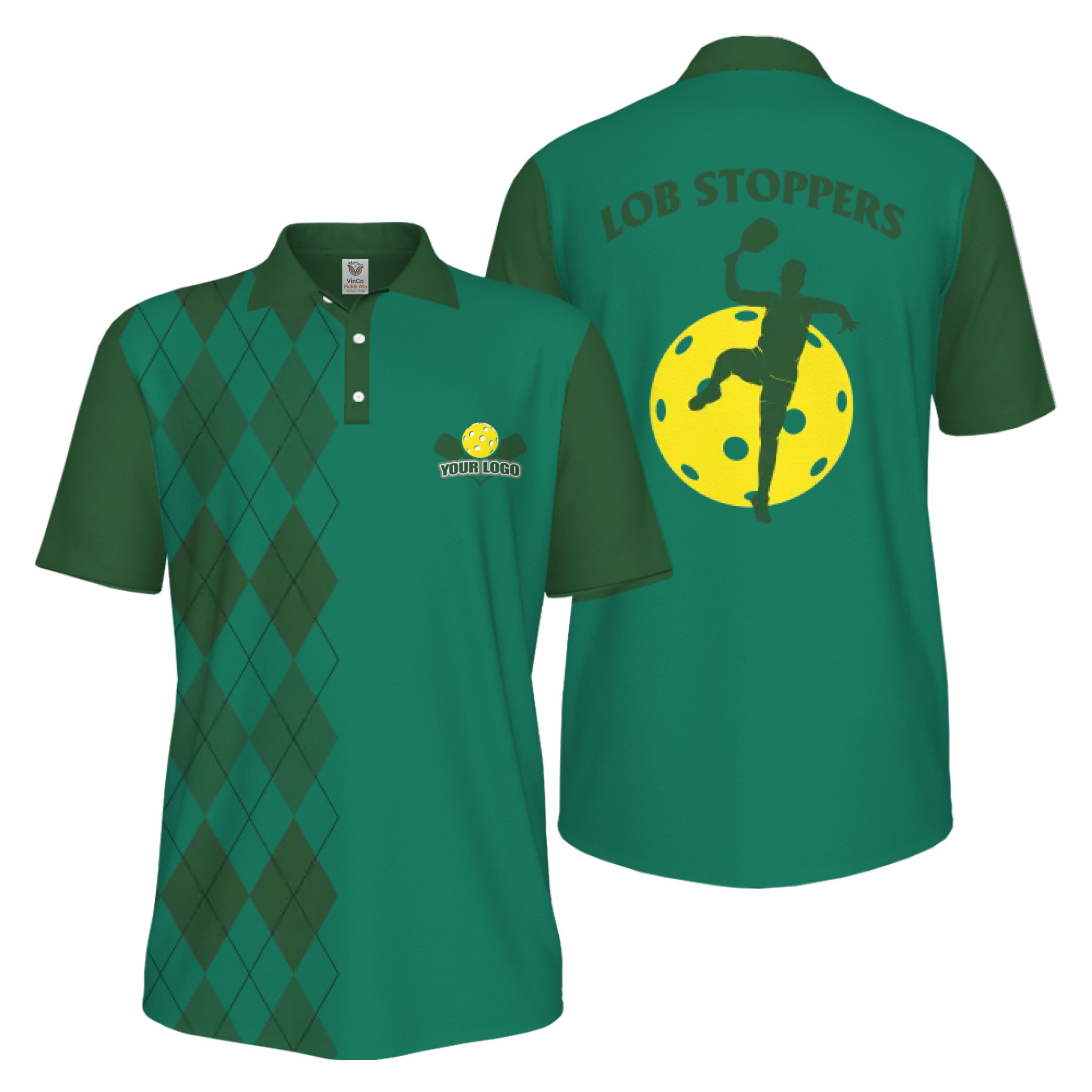 Picklewin Custom Pickleball Lob Stoppers UV Protection Men Polo Shirt