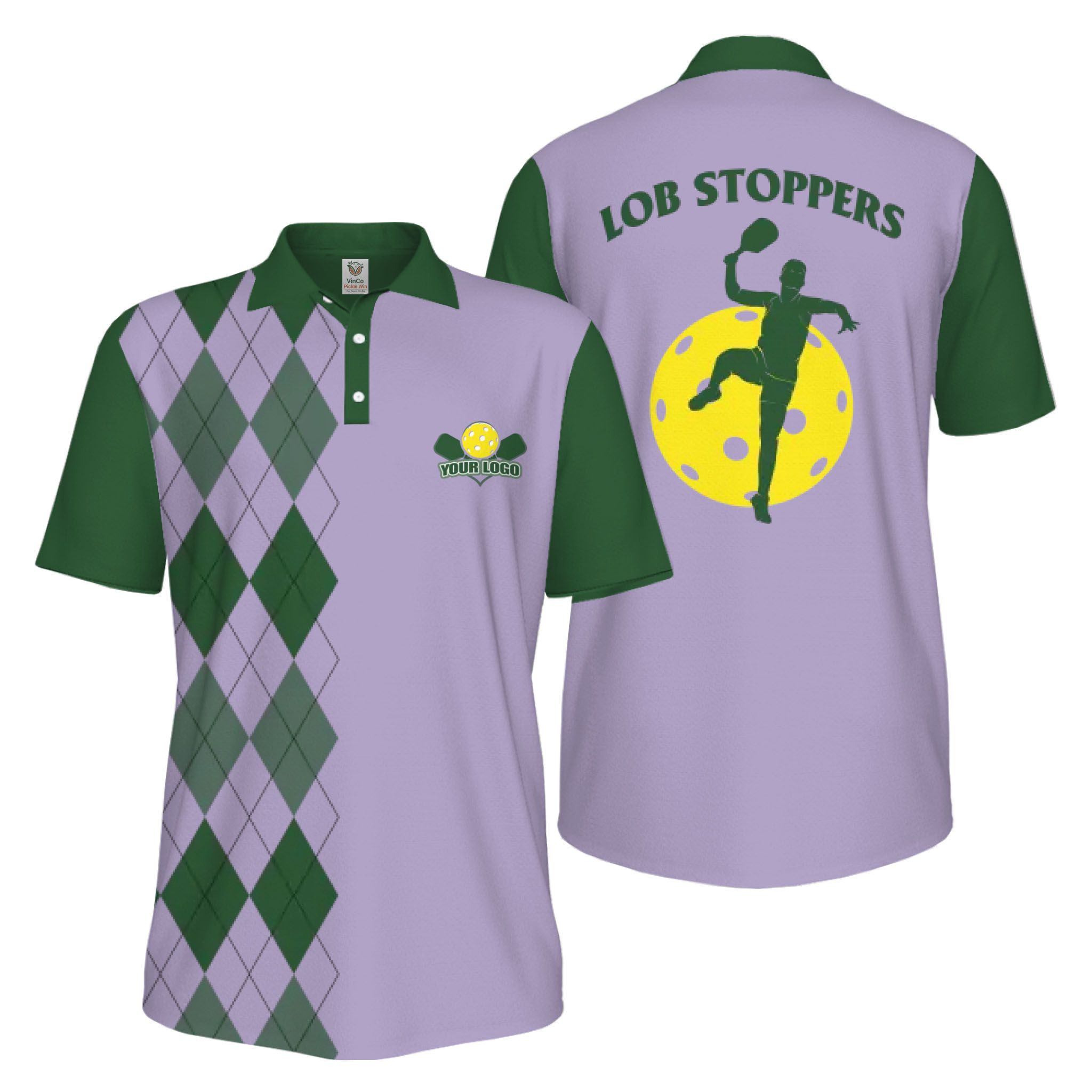 Picklewin Custom Pickleball Lob Stoppers UV Protection Men Polo Shirt