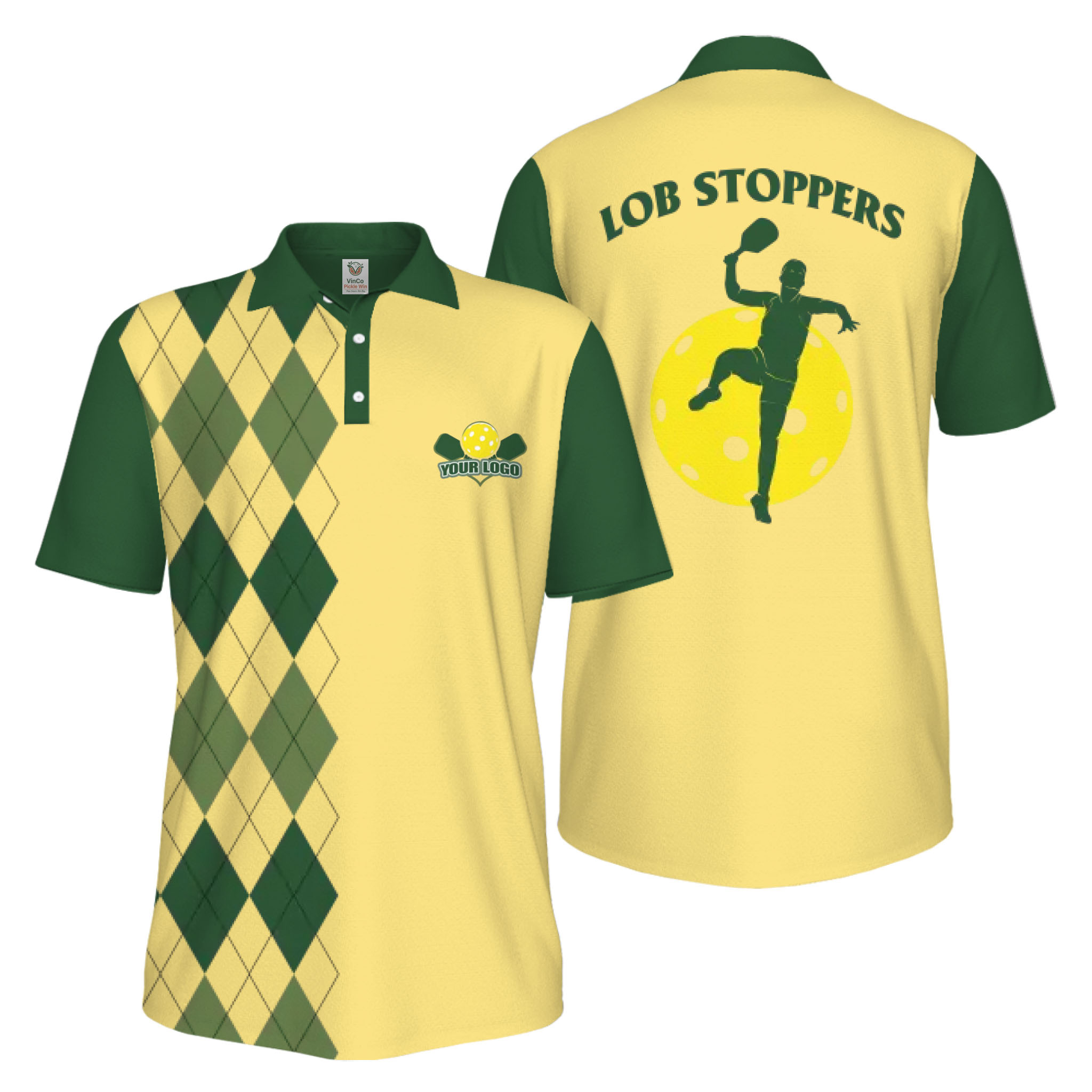 Picklewin Custom Pickleball Lob Stoppers UV Protection Men Polo Shirt