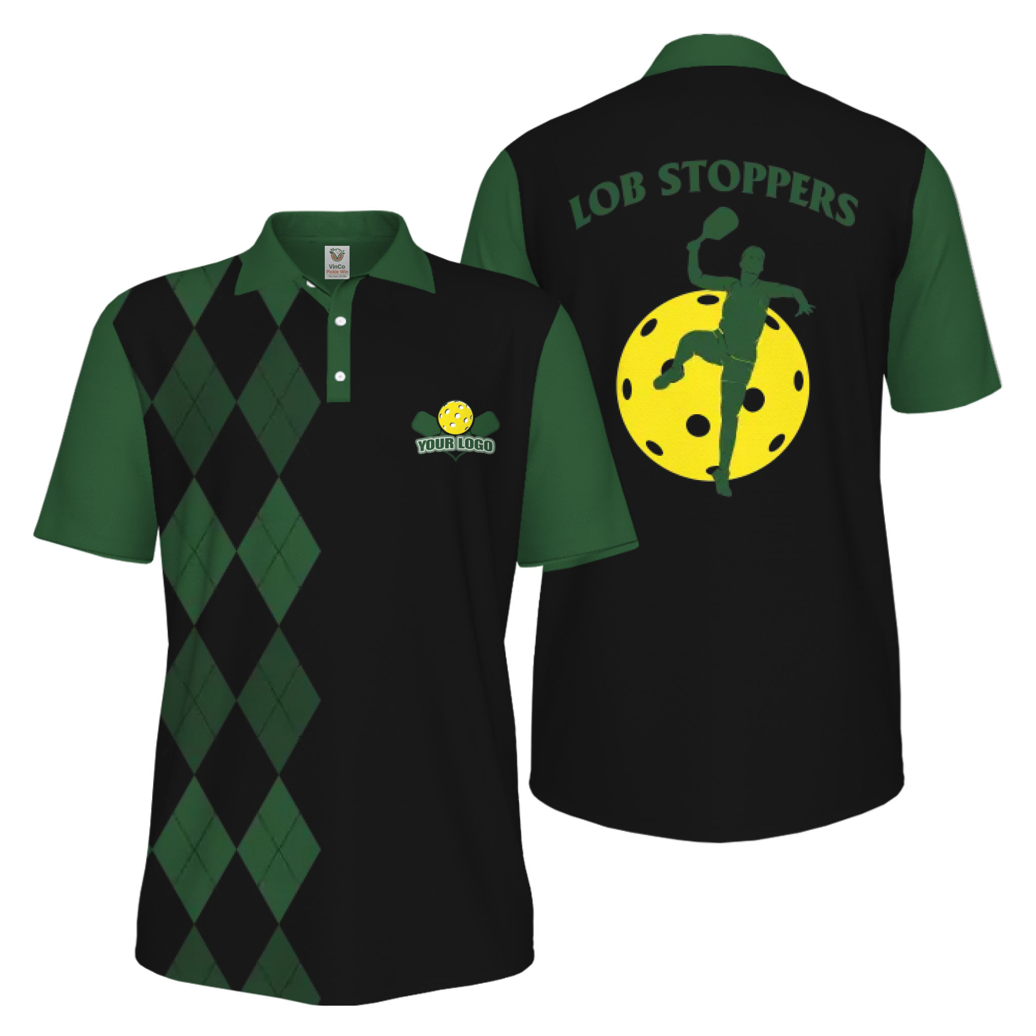 Picklewin Custom Pickleball Lob Stoppers UV Protection Men Polo Shirt