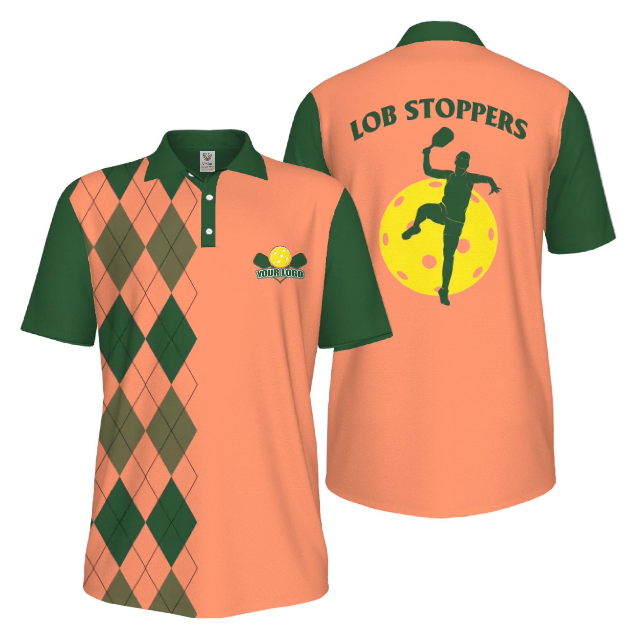 Picklewin Custom Pickleball Lob Stoppers UV Protection Men Polo Shirt