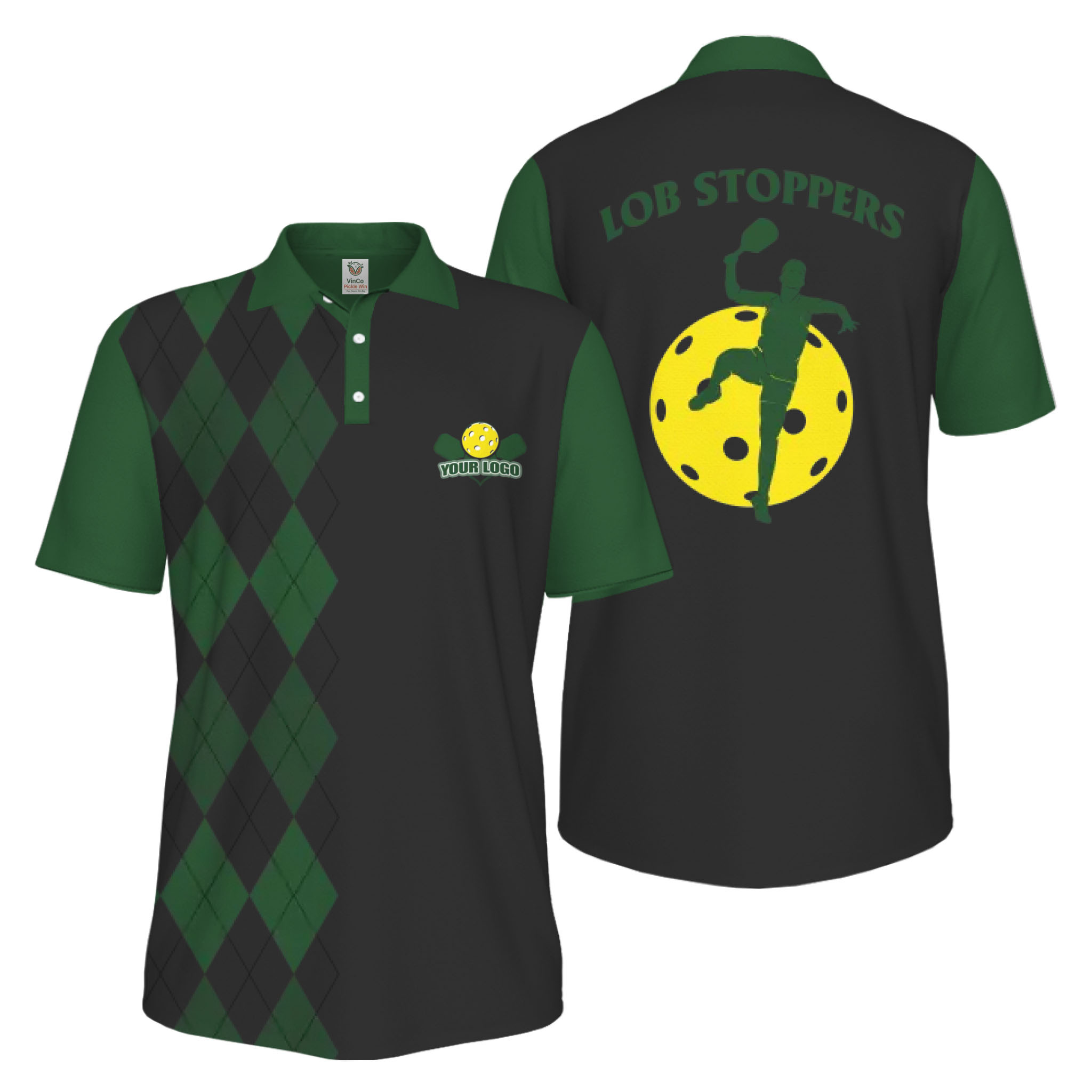 Picklewin Custom Pickleball Lob Stoppers UV Protection Men Polo Shirt