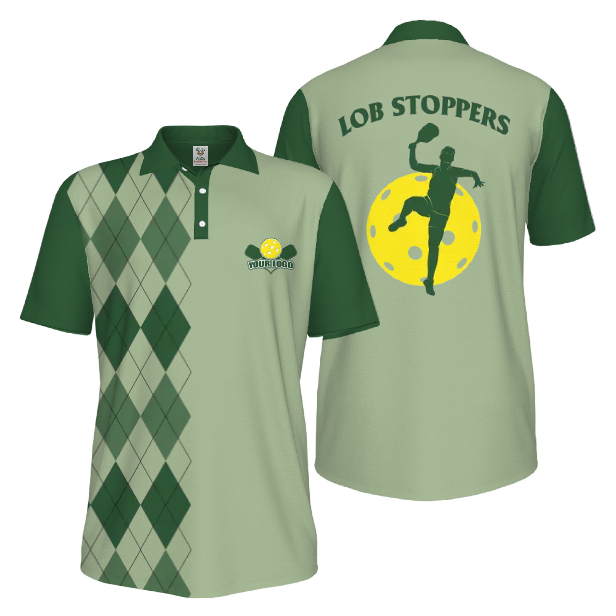 Picklewin Custom Pickleball Lob Stoppers UV Protection Men Polo Shirt