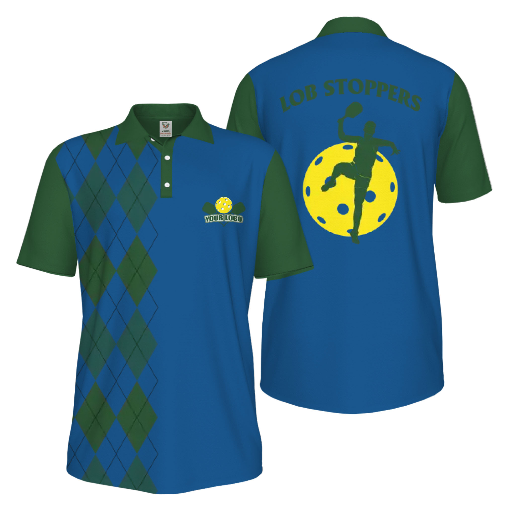 Picklewin Custom Pickleball Lob Stoppers UV Protection Men Polo Shirt