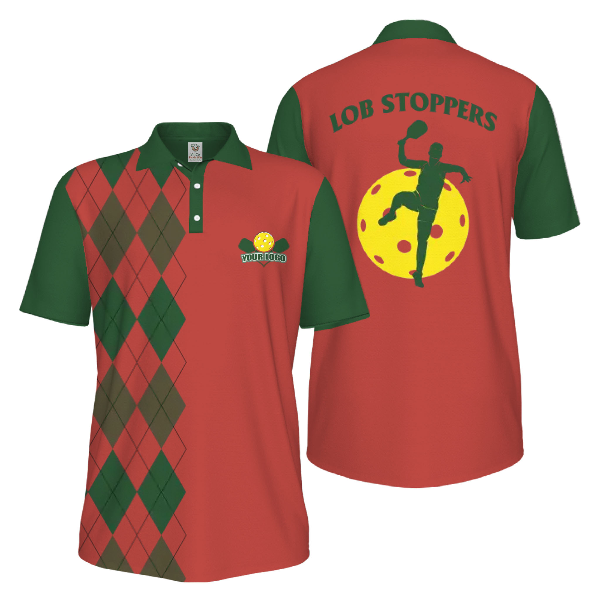 Picklewin Custom Pickleball Lob Stoppers UV Protection Men Polo Shirt