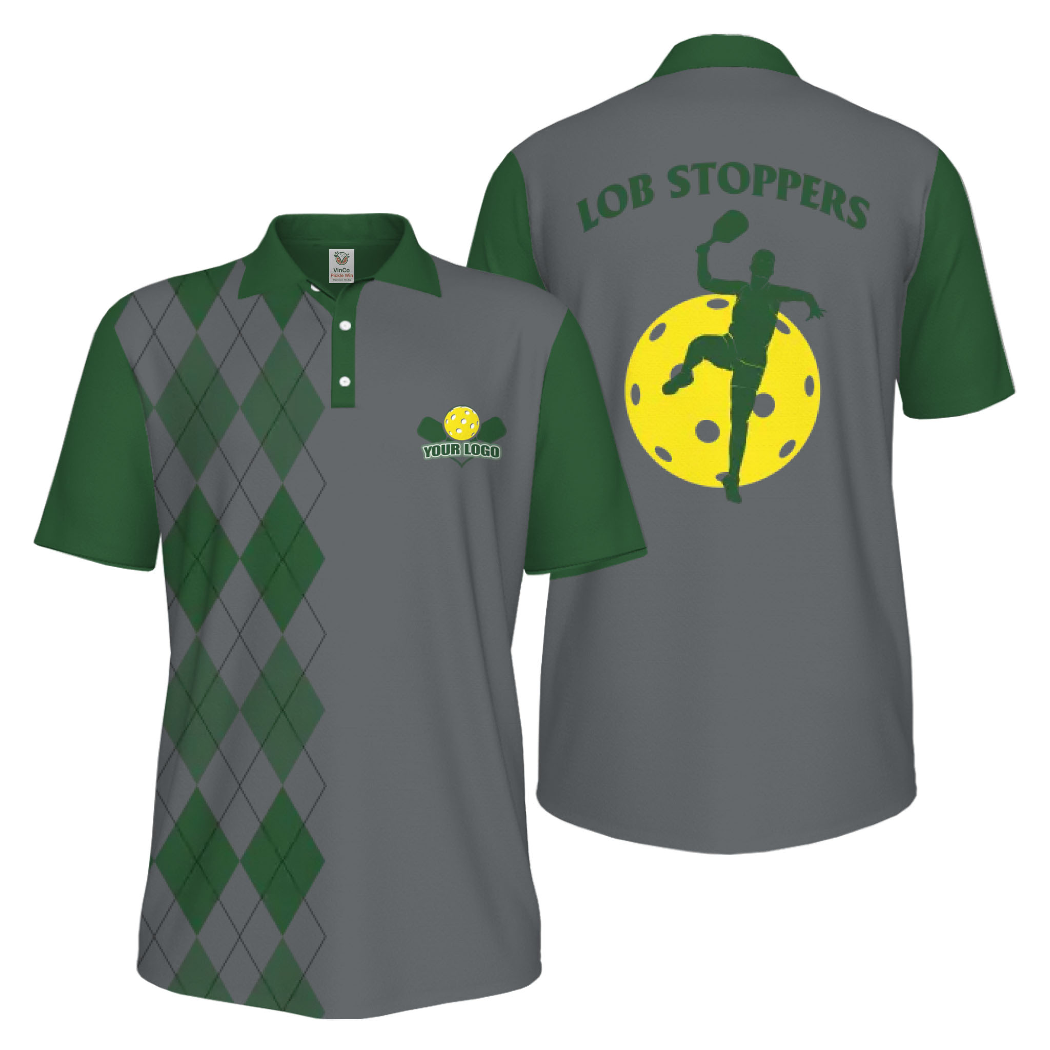 Picklewin Custom Pickleball Lob Stoppers UV Protection Men Polo Shirt