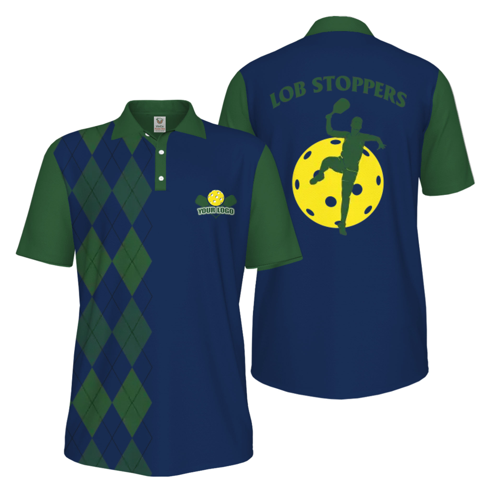 Picklewin Custom Pickleball Lob Stoppers UV Protection Men Polo Shirt