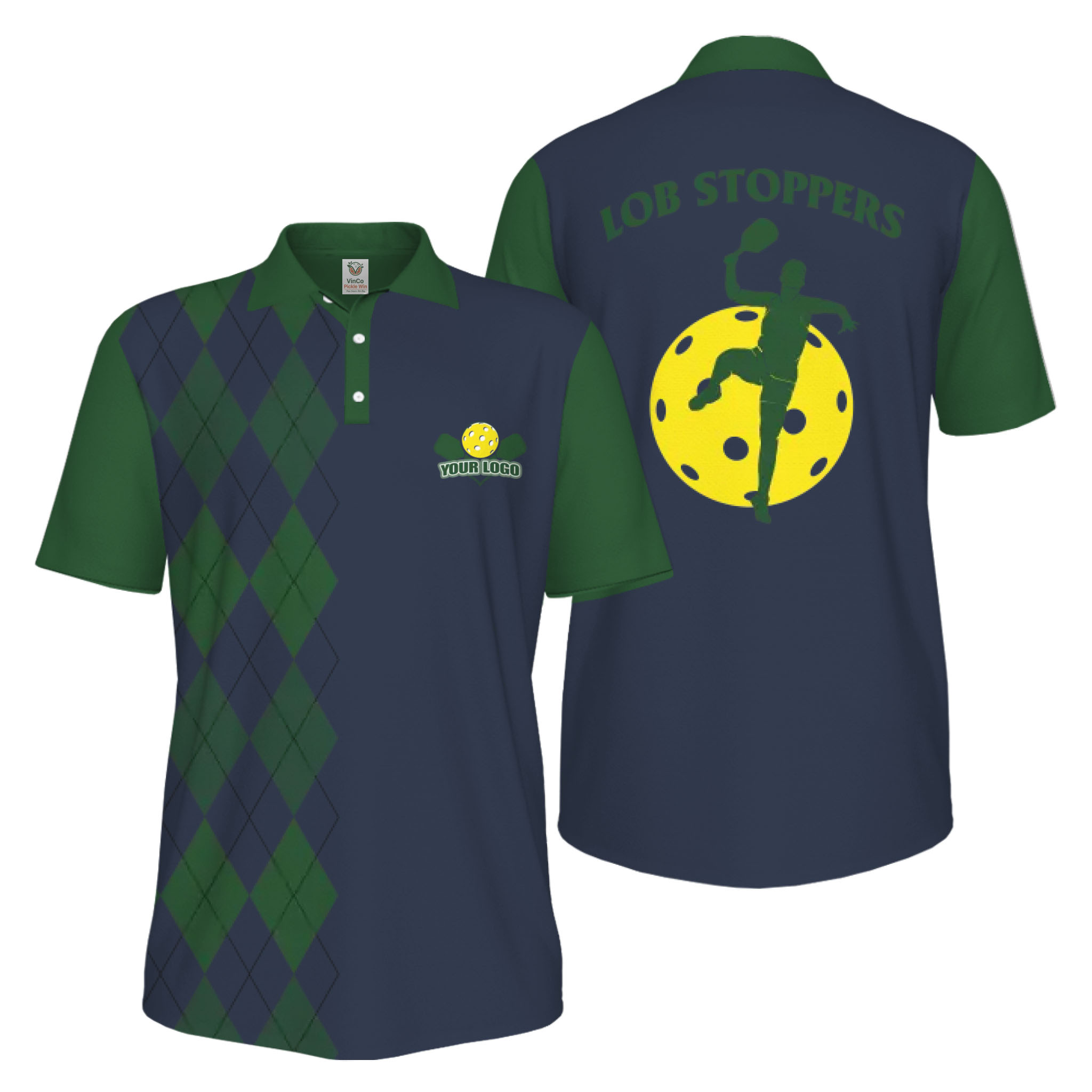 Picklewin Custom Pickleball Lob Stoppers UV Protection Men Polo Shirt