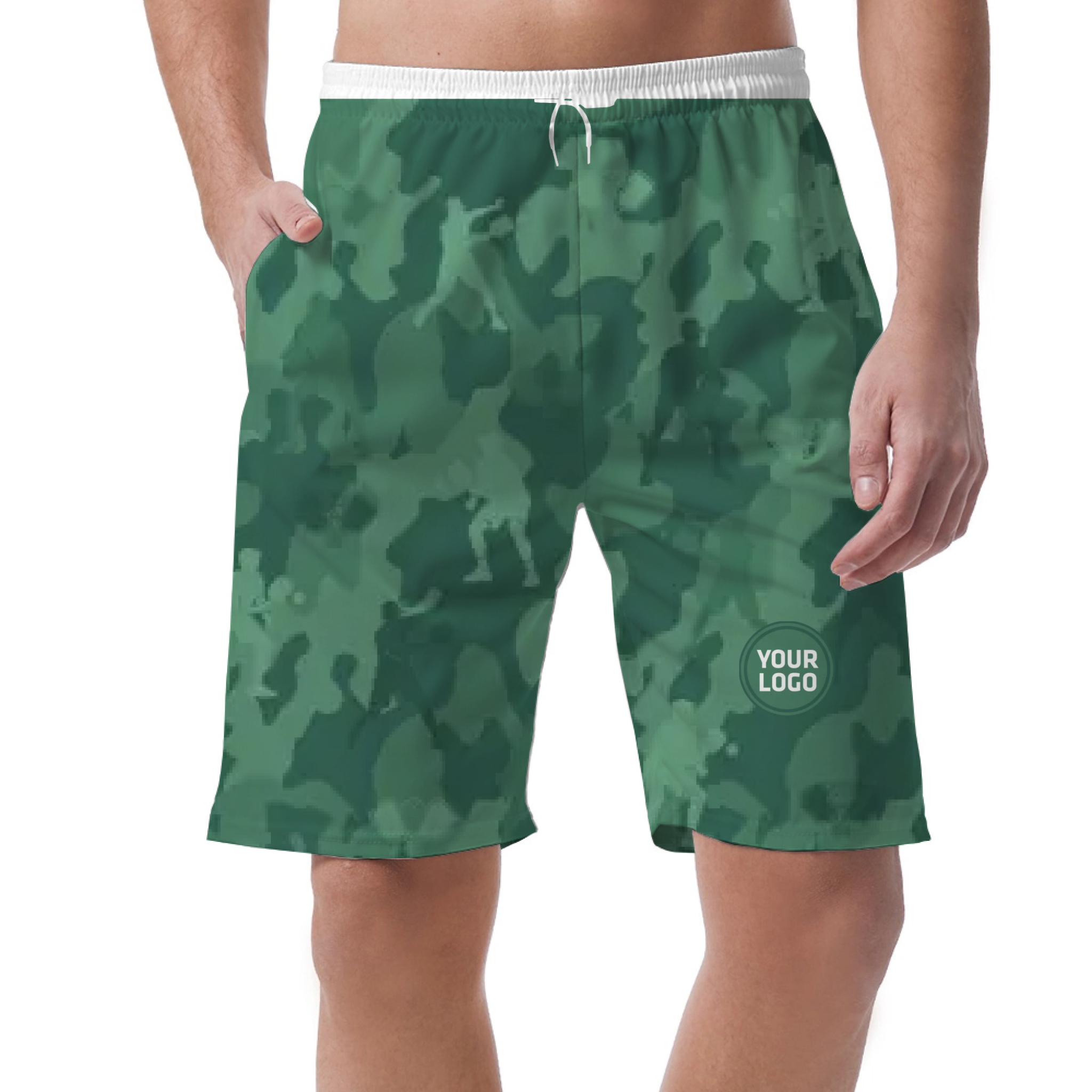 Picklewin Custom Pickleball Logo Camo Men's Short Pants Live Preview 