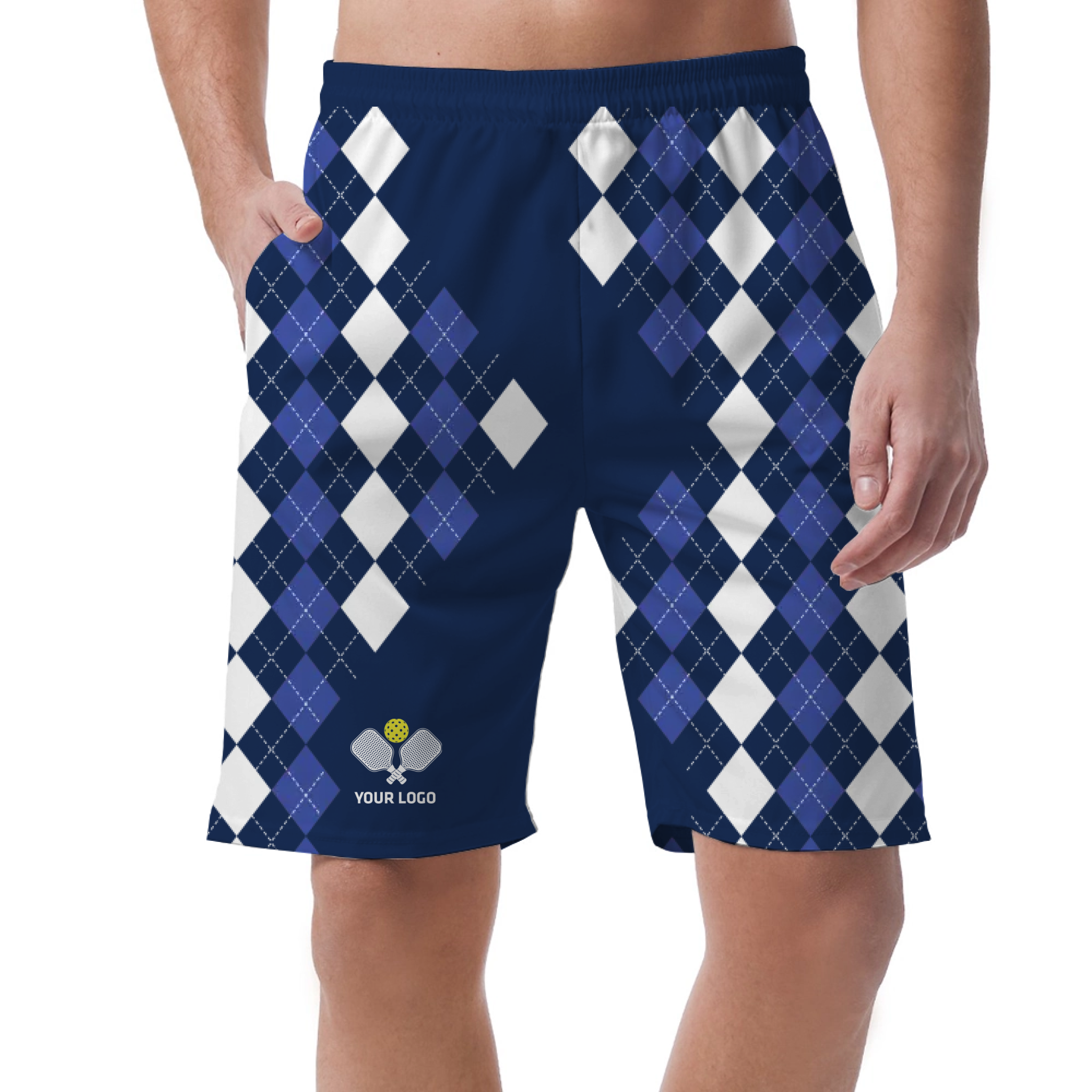 Picklewin Custom Pickleball Logo Caro Men's Short Pants 