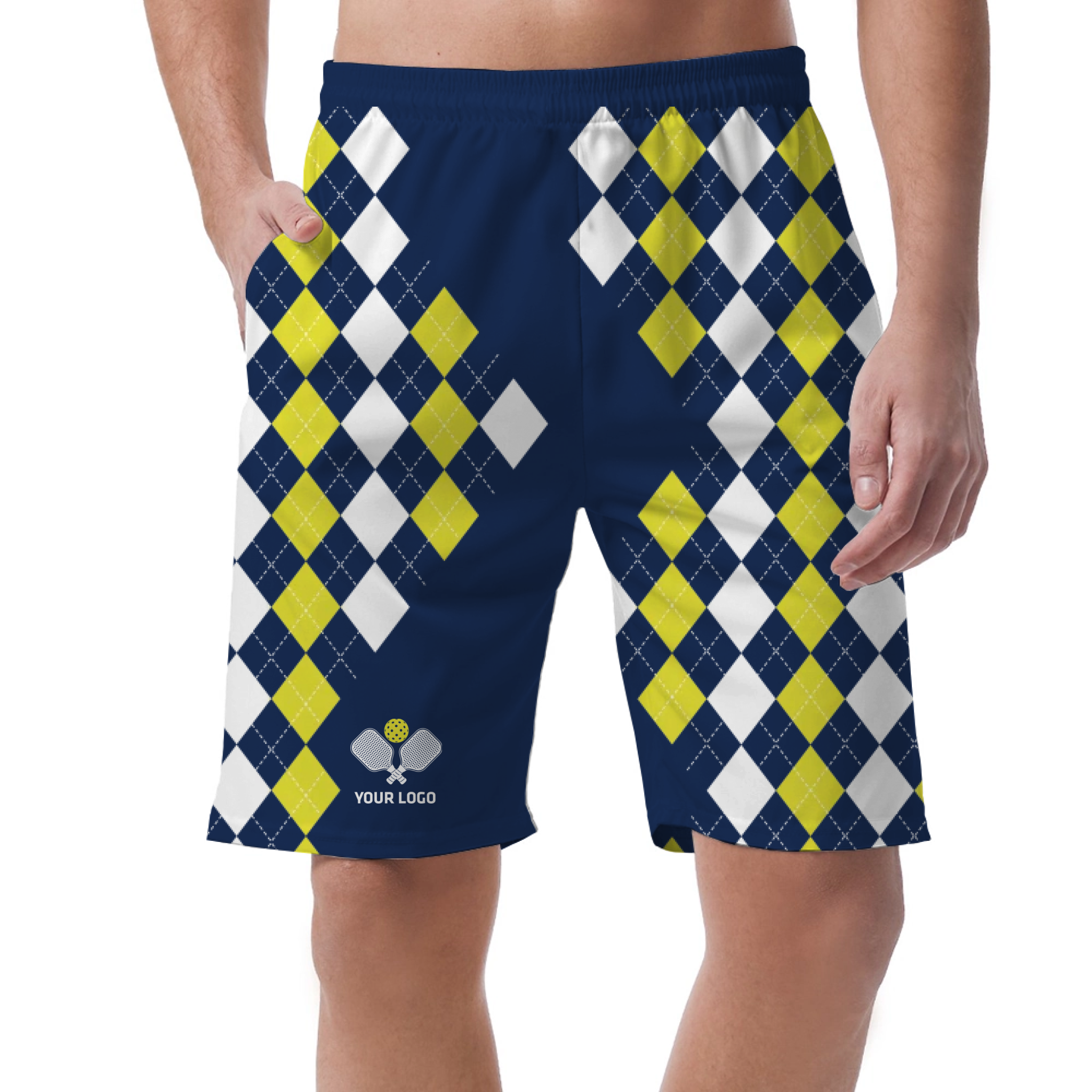 Picklewin Custom Pickleball Logo Caro Men's Short Pants 