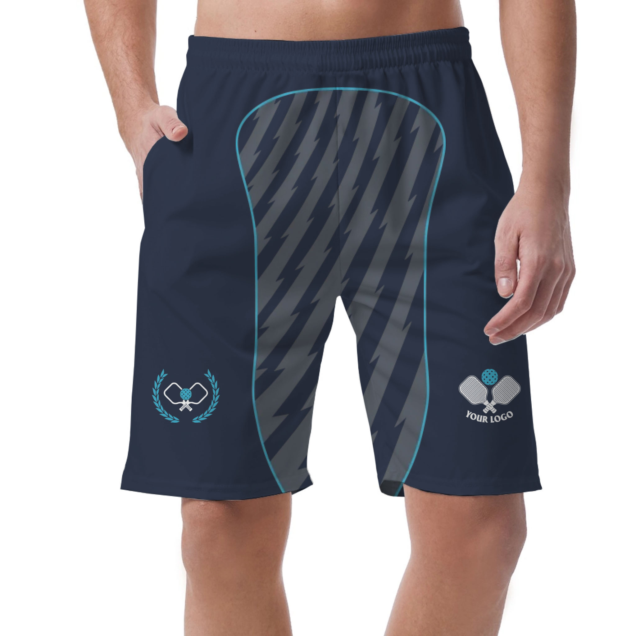 Picklewin Custom Pickleball Logo Men's Short Pants Live Preview