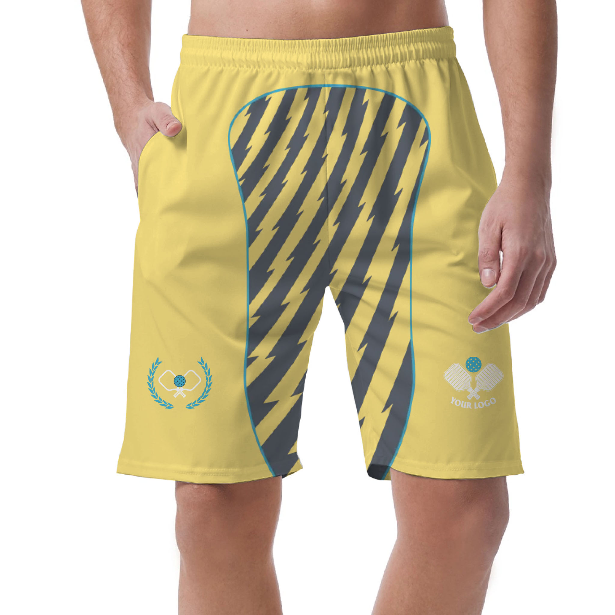 Picklewin Custom Pickleball Logo Men's Short Pants Live Preview