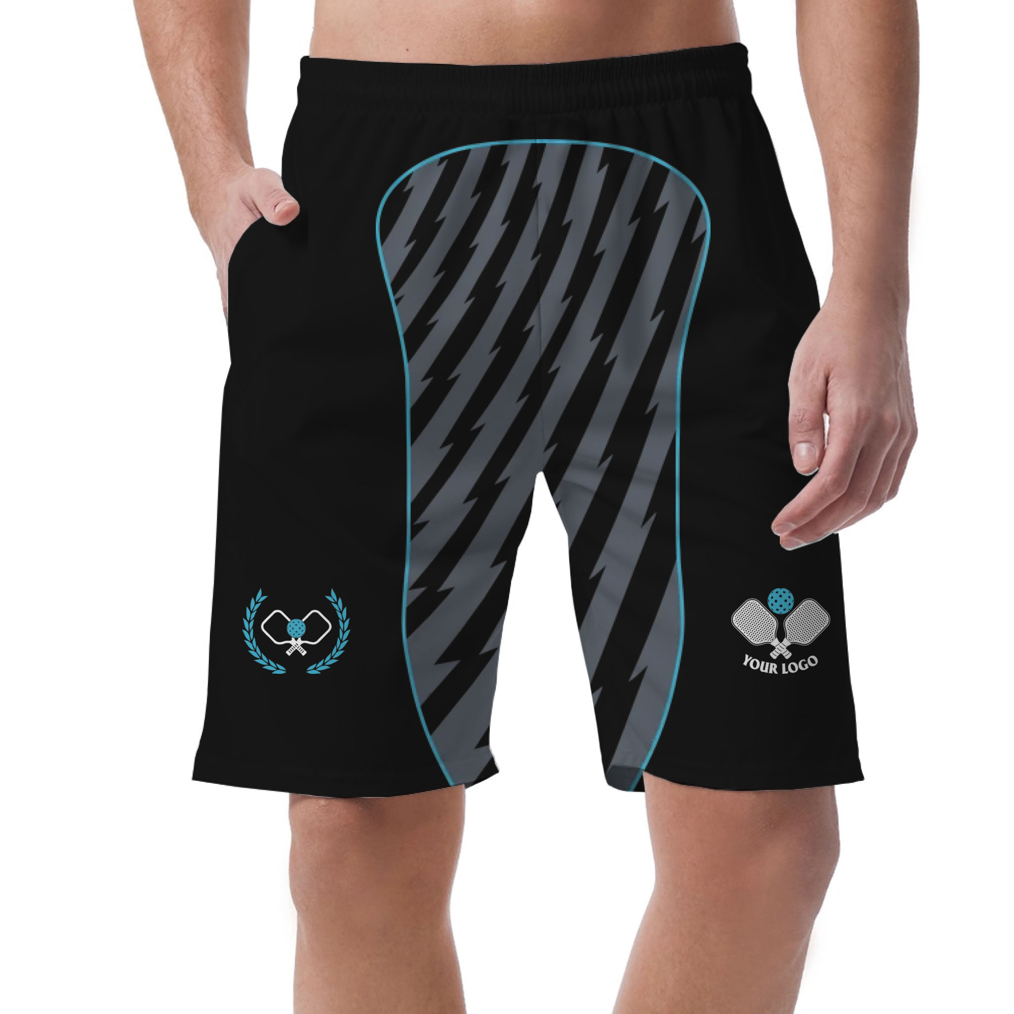 Picklewin Custom Pickleball Logo Men's Short Pants Live Preview