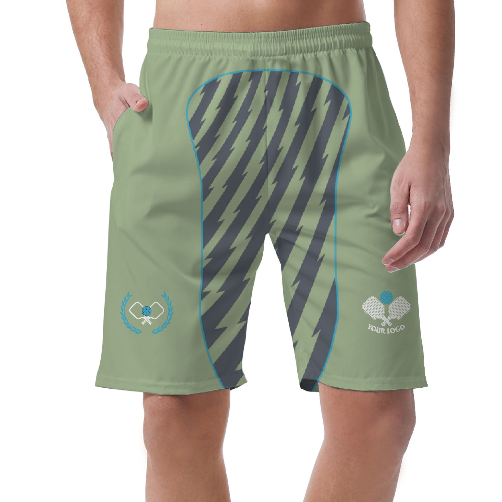 Picklewin Custom Pickleball Logo Men's Short Pants Live Preview
