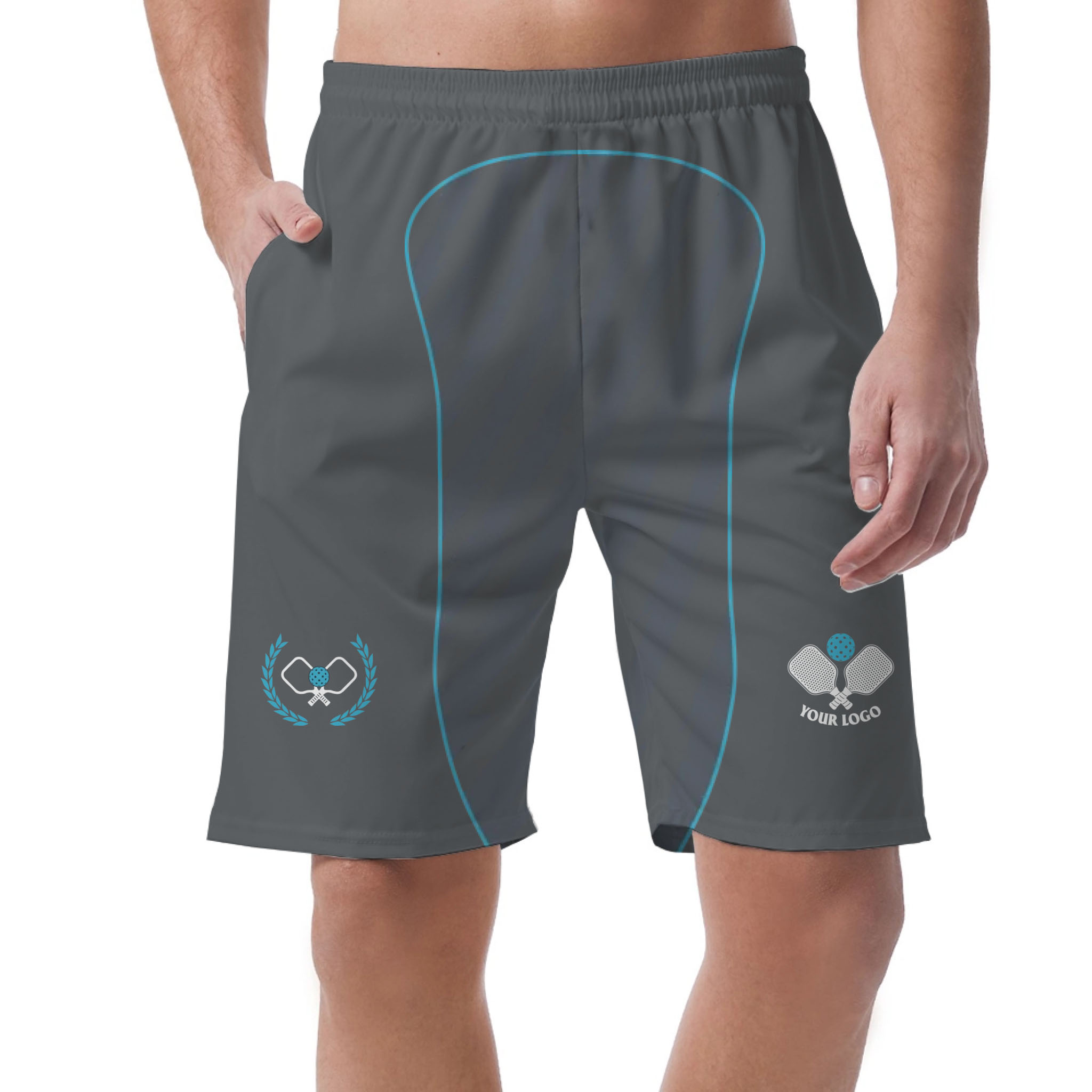 Picklewin Custom Pickleball Logo Men's Short Pants Live Preview