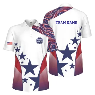 Picklewin Custom Pickleball Logo Patriotic Men Polo Shirt Live Preview