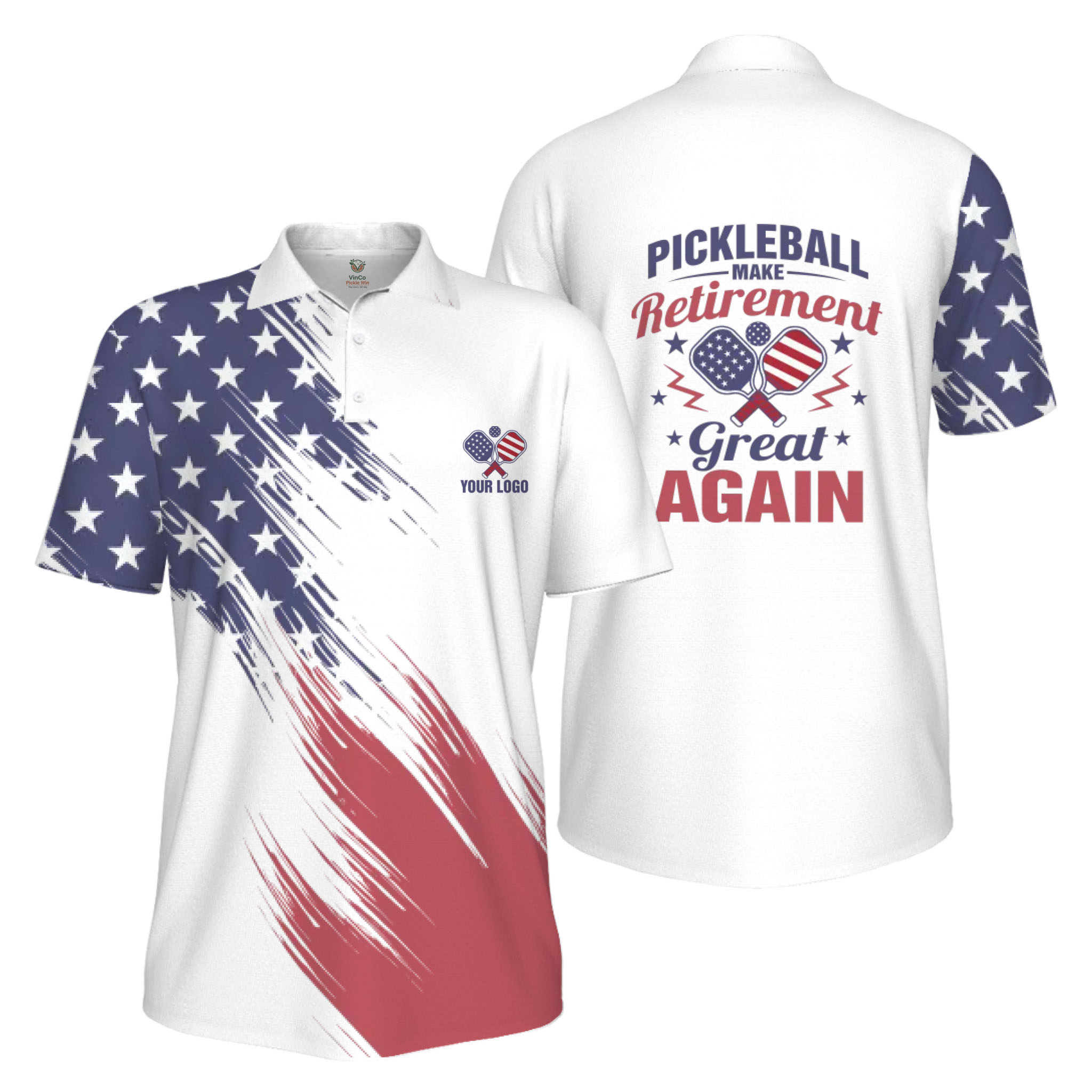 Picklewin Custom Pickleball Make Retirement Great Again Men's UV Protection Polo Shirt