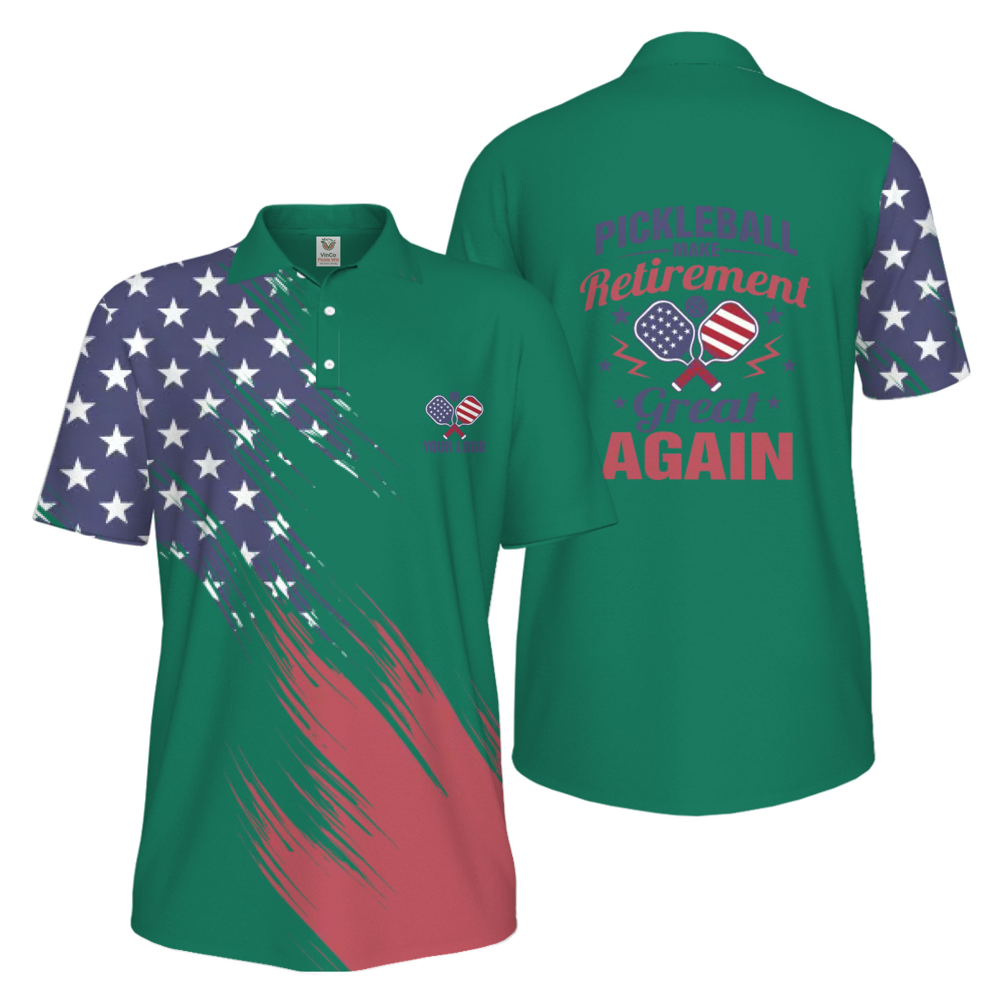 Picklewin Custom Pickleball Make Retirement Great Again Men's UV Protection Polo Shirt