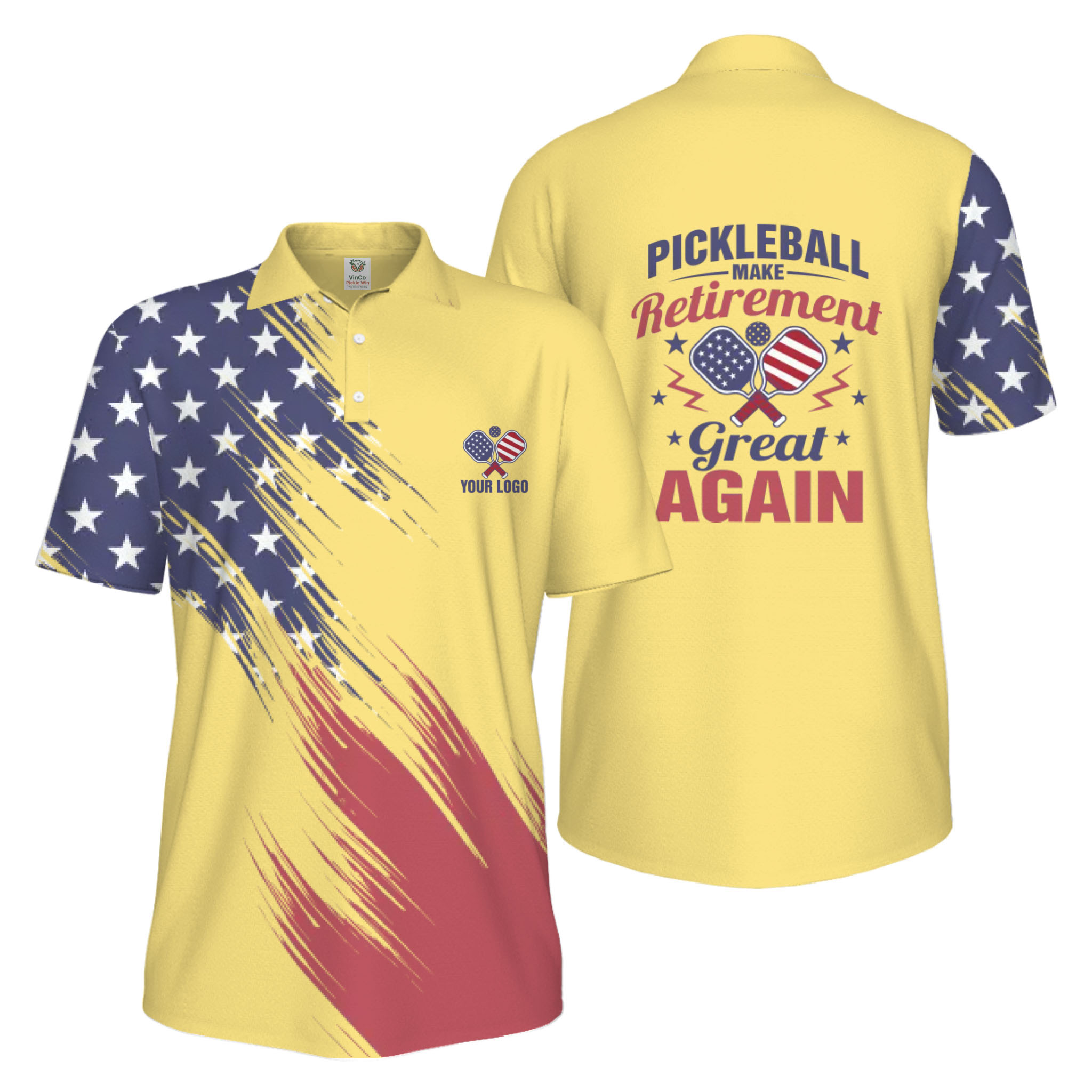 Picklewin Custom Pickleball Make Retirement Great Again Men's UV Protection Polo Shirt