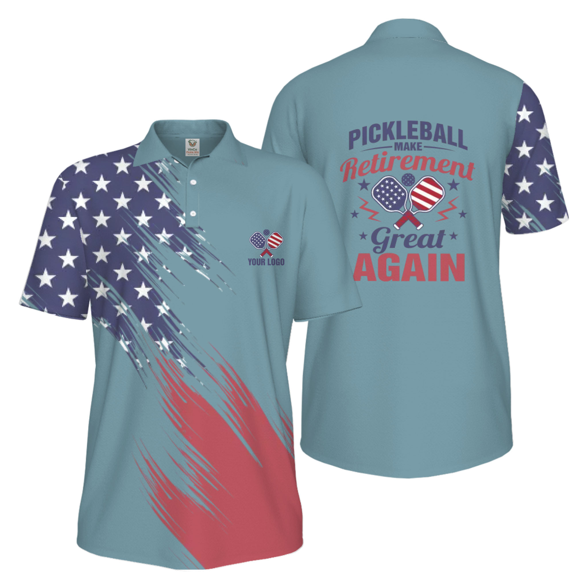 Picklewin Custom Pickleball Make Retirement Great Again Men's UV Protection Polo Shirt