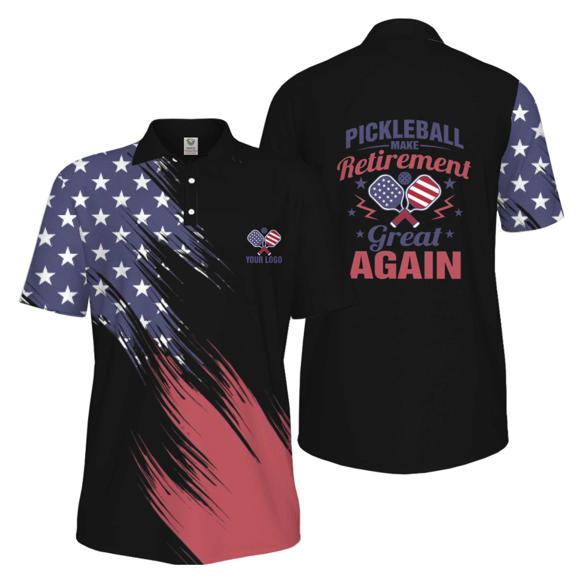 Picklewin Custom Pickleball Make Retirement Great Again Men's UV Protection Polo Shirt