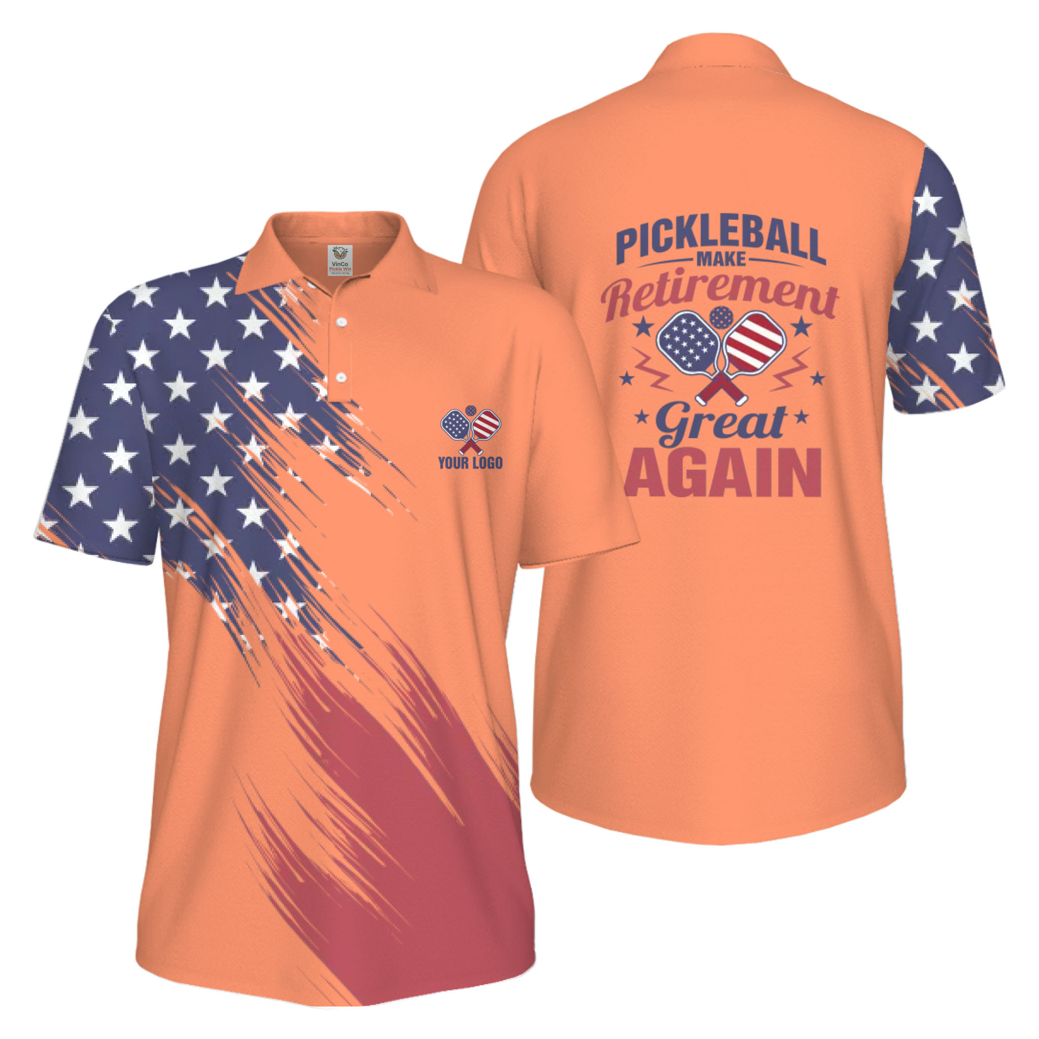 Picklewin Custom Pickleball Make Retirement Great Again Men's UV Protection Polo Shirt