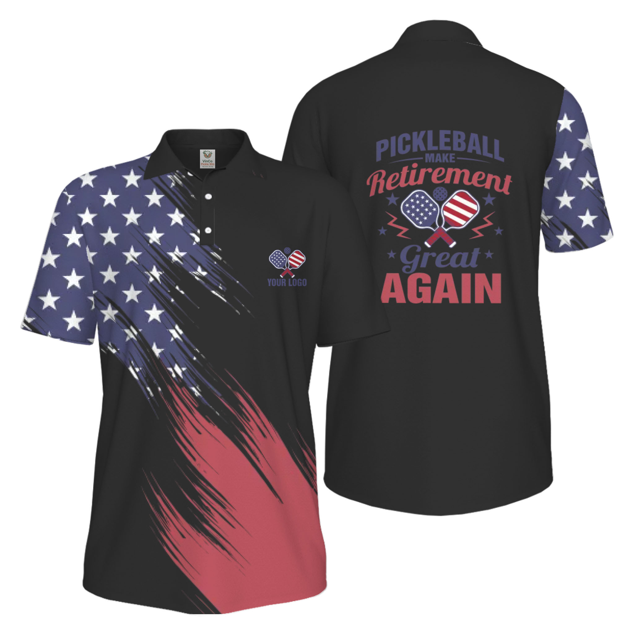 Picklewin Custom Pickleball Make Retirement Great Again Men's UV Protection Polo Shirt