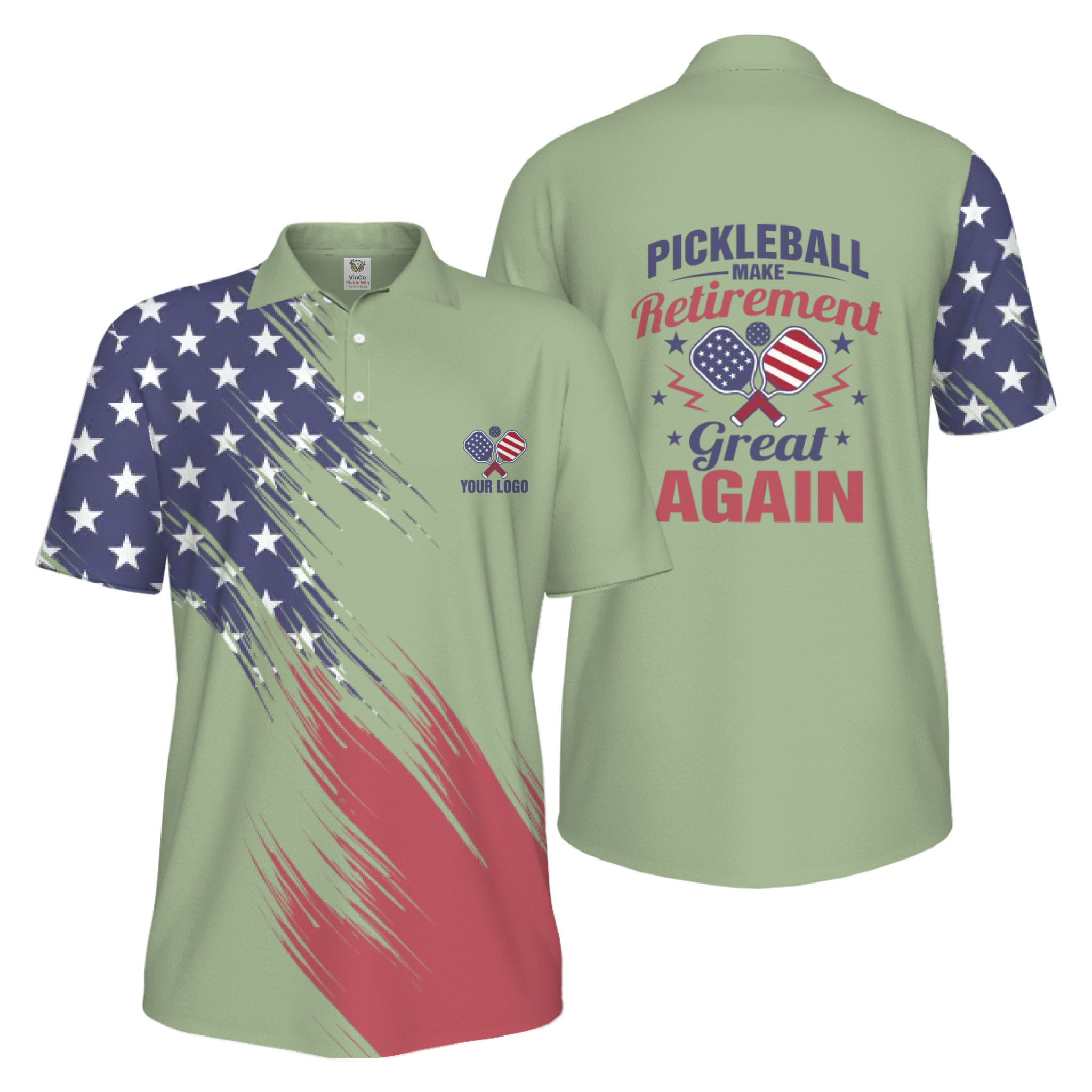 Picklewin Custom Pickleball Make Retirement Great Again Men's UV Protection Polo Shirt