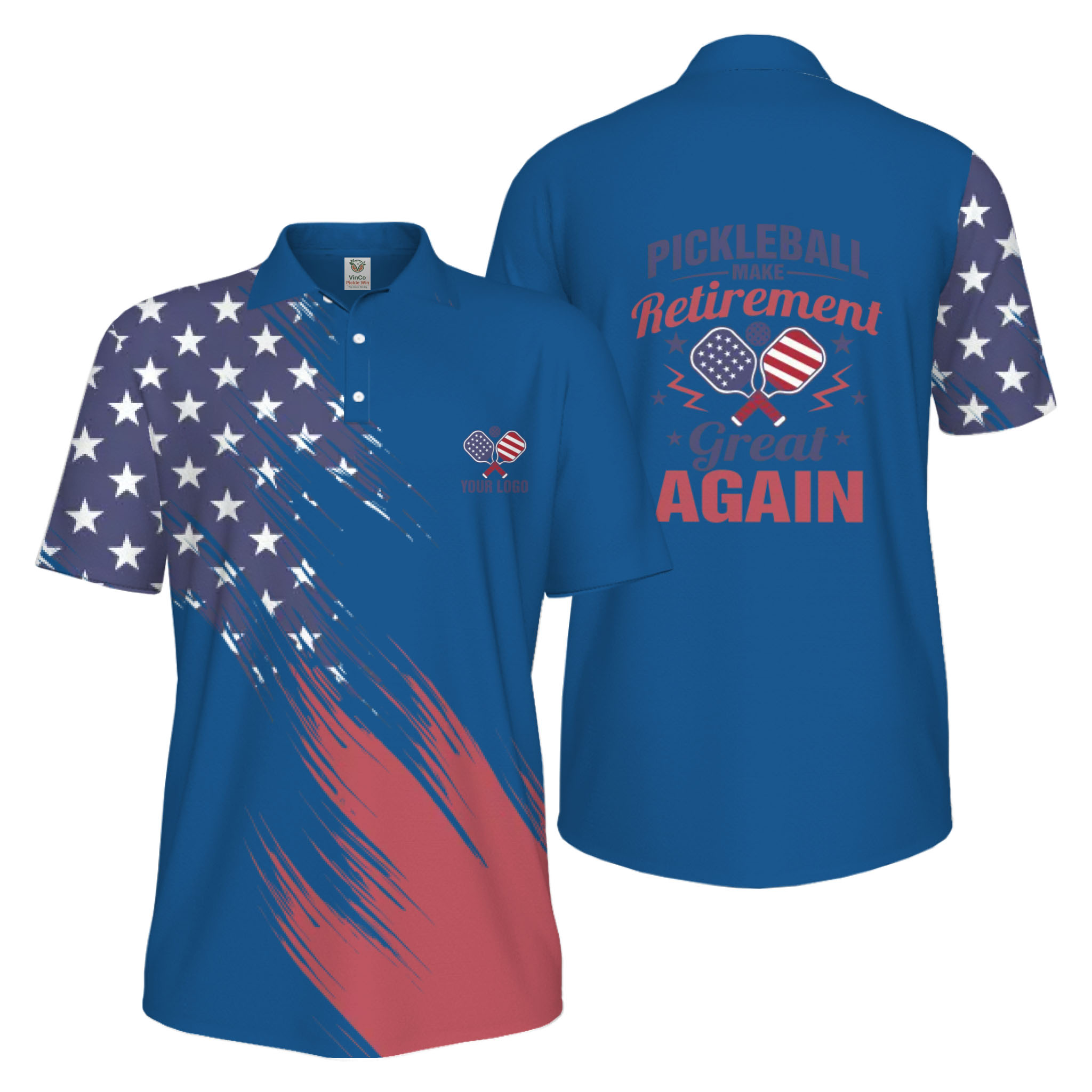 Picklewin Custom Pickleball Make Retirement Great Again Men's UV Protection Polo Shirt