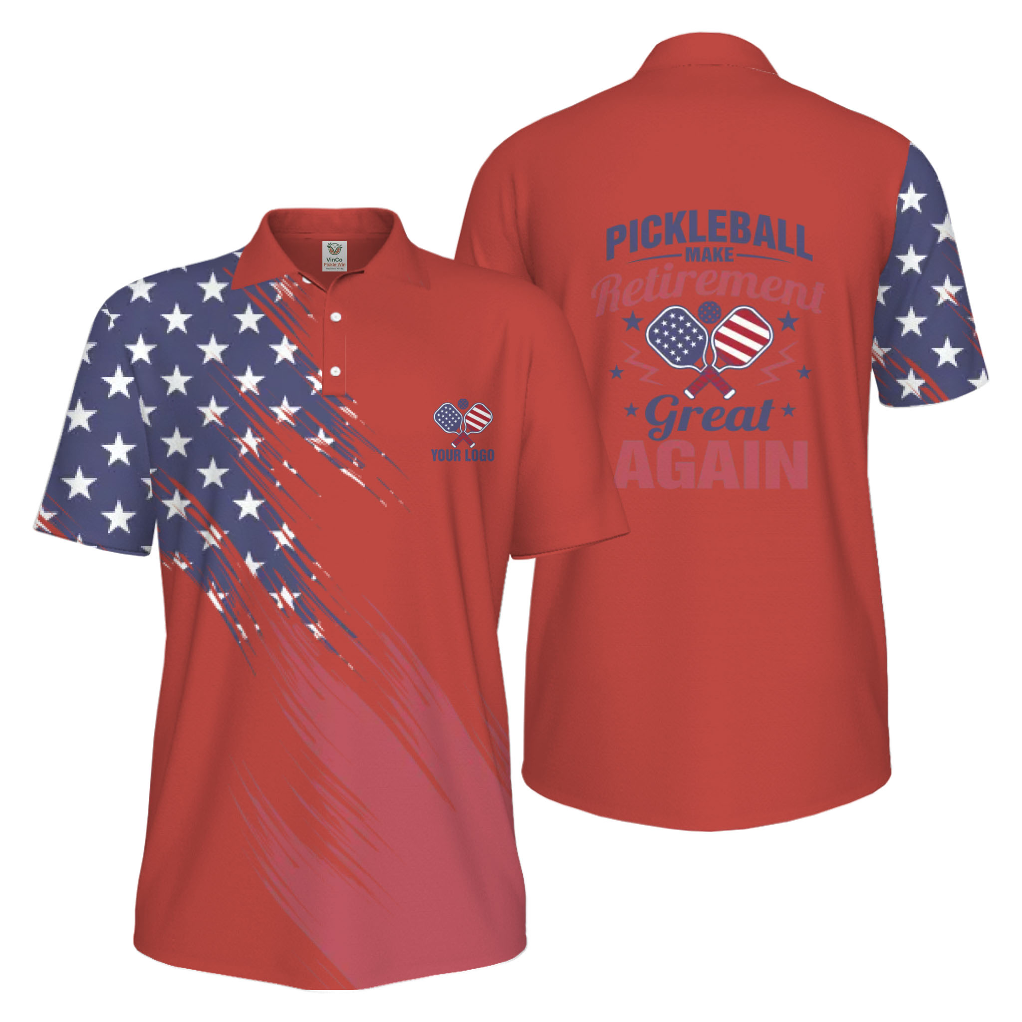 Picklewin Custom Pickleball Make Retirement Great Again Men's UV Protection Polo Shirt