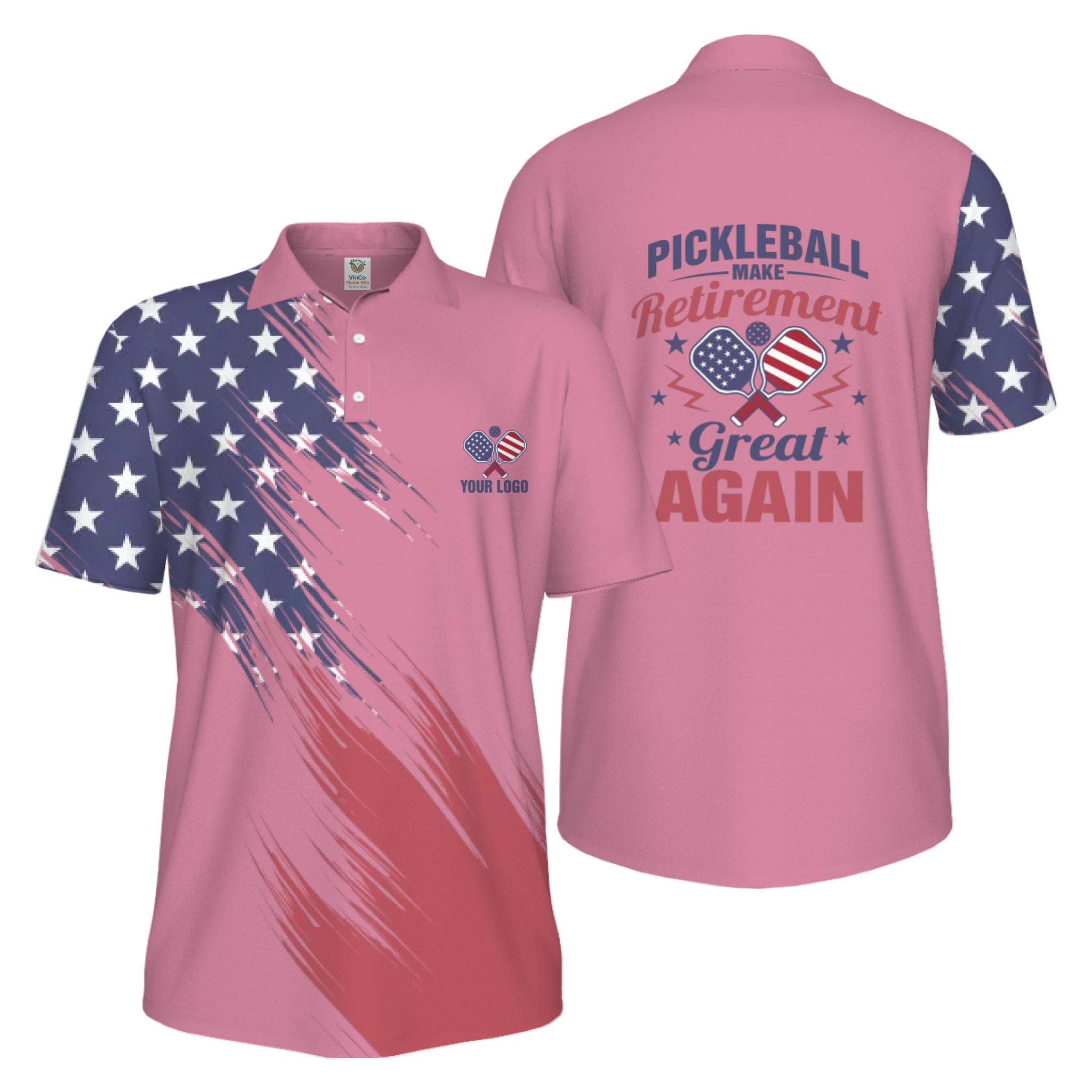 Picklewin Custom Pickleball Make Retirement Great Again Men's UV Protection Polo Shirt