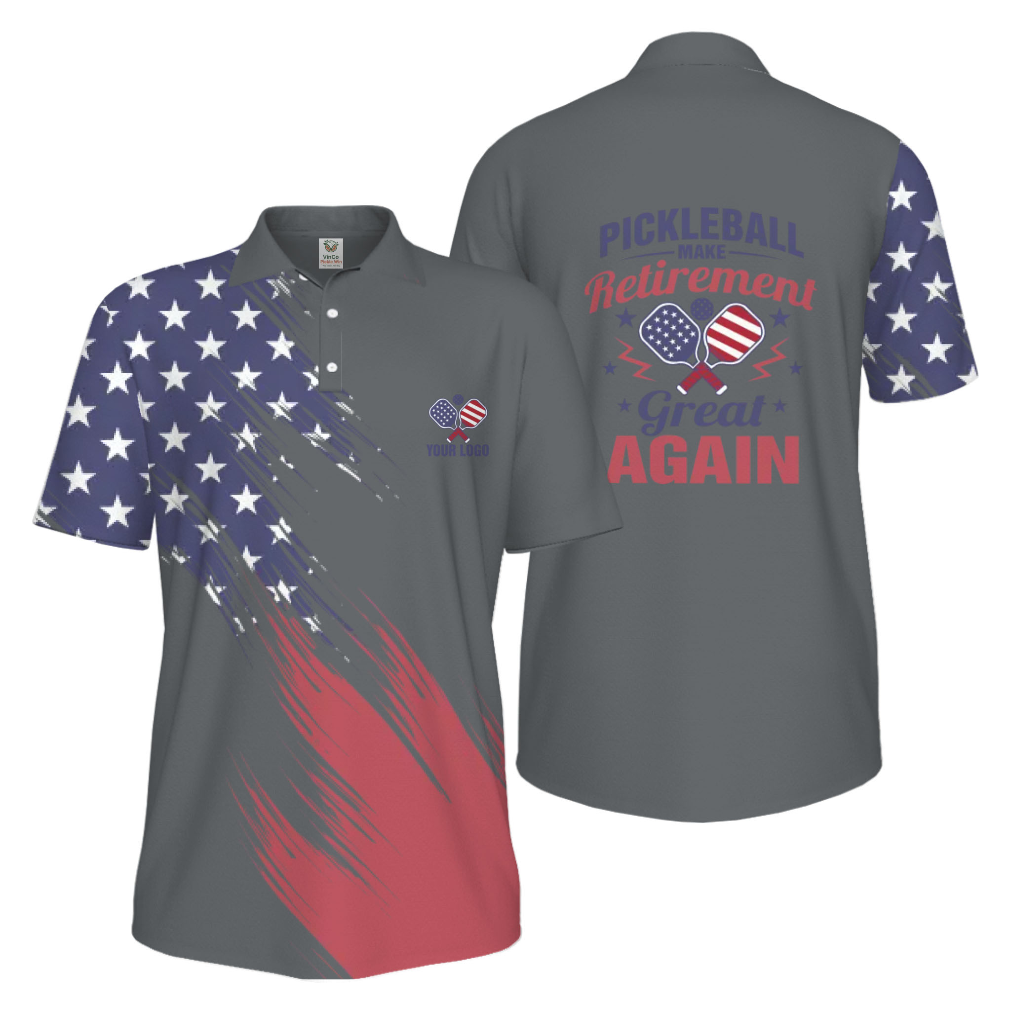 Picklewin Custom Pickleball Make Retirement Great Again Men's UV Protection Polo Shirt