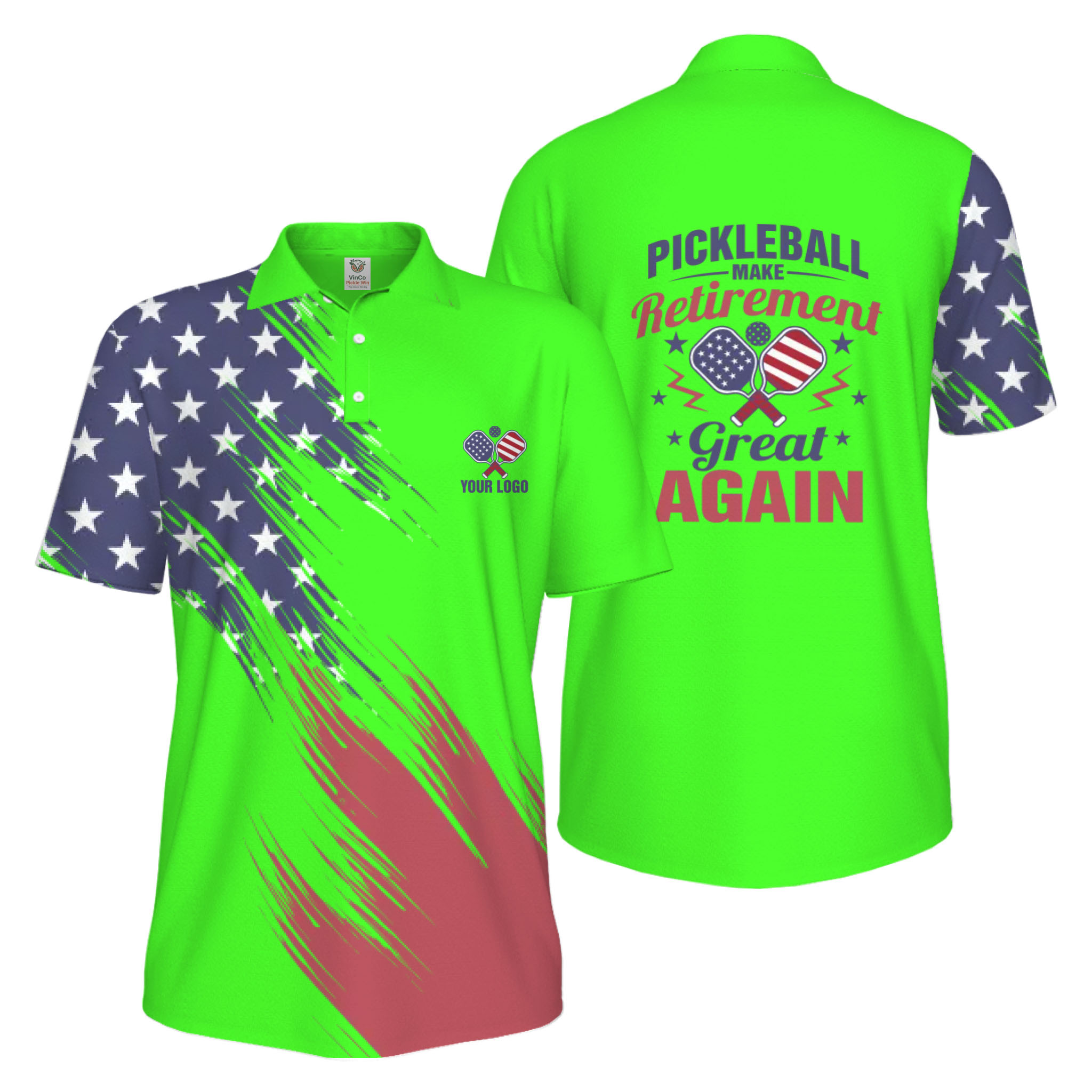 Picklewin Custom Pickleball Make Retirement Great Again Men's UV Protection Polo Shirt
