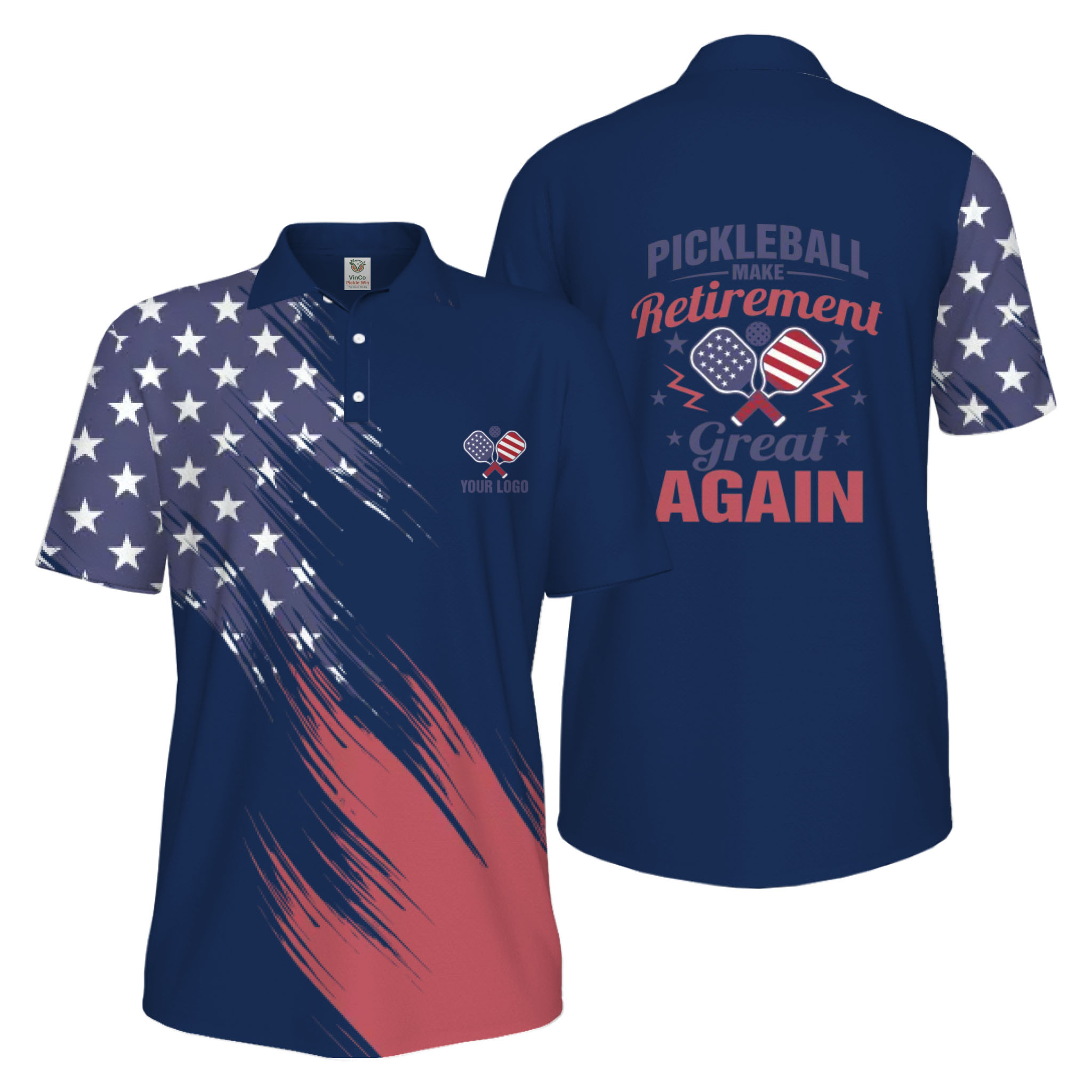 Picklewin Custom Pickleball Make Retirement Great Again Men's UV Protection Polo Shirt
