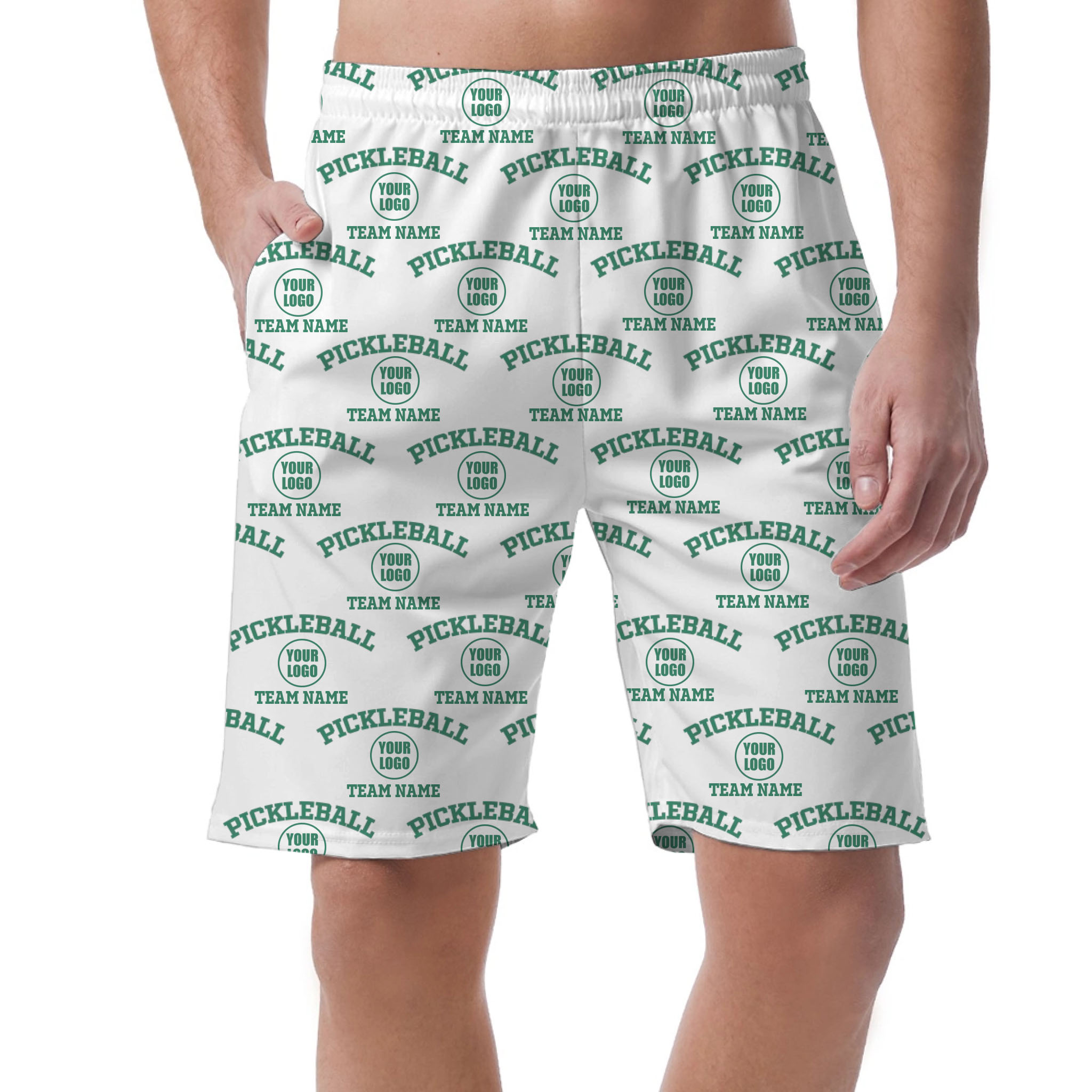 Picklewin Custom Pickleball Men's Short Pants With Small Logos