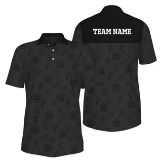Picklewin Custom Pickleball Polo Shirt For Men With Logos And Preview – alternate